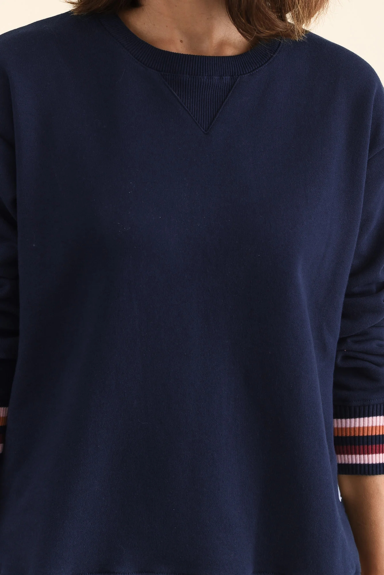 Lili Navy Fleece Trim Sweatshirt - Image 6
