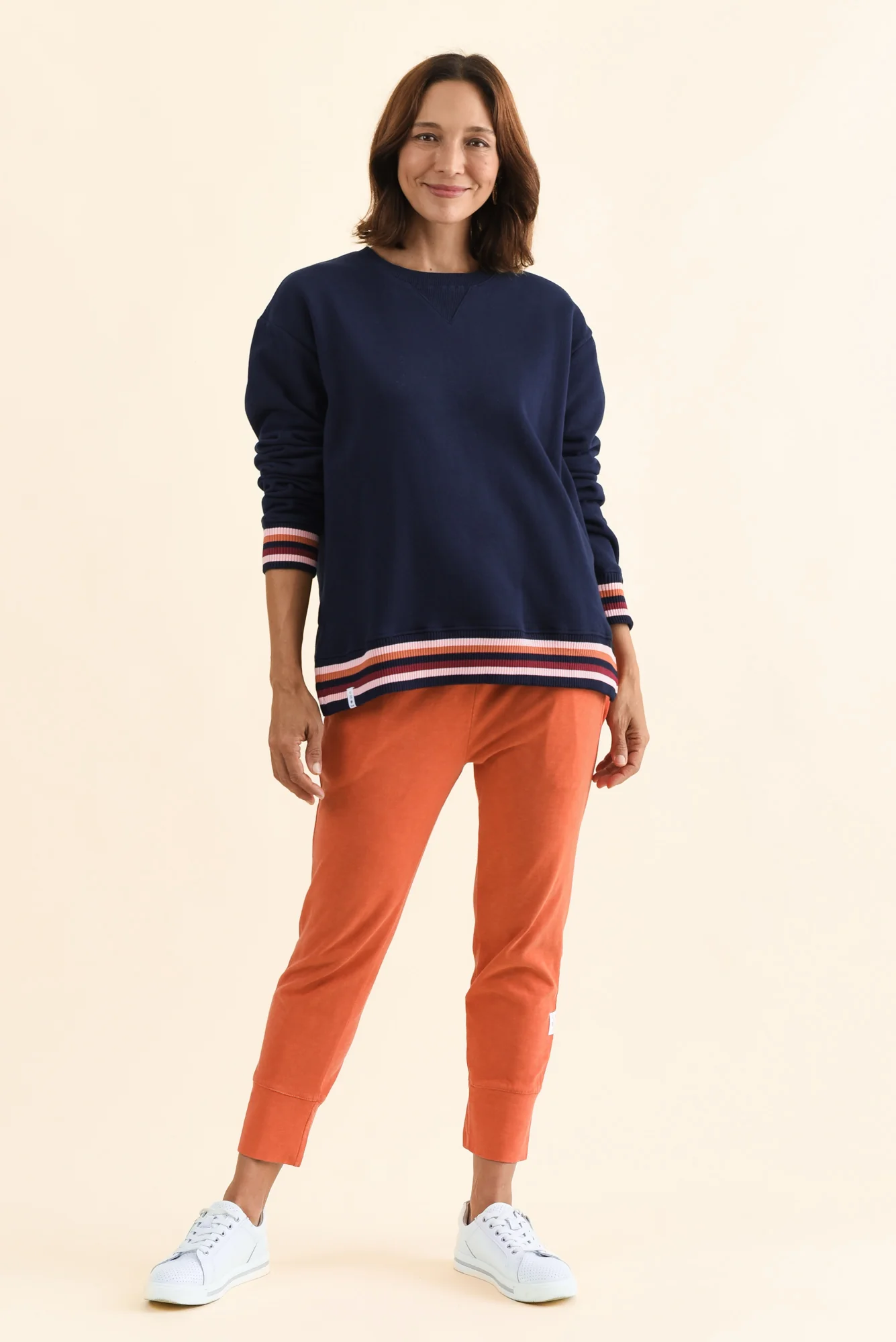 Lili Navy Fleece Trim Sweatshirt - Image 7