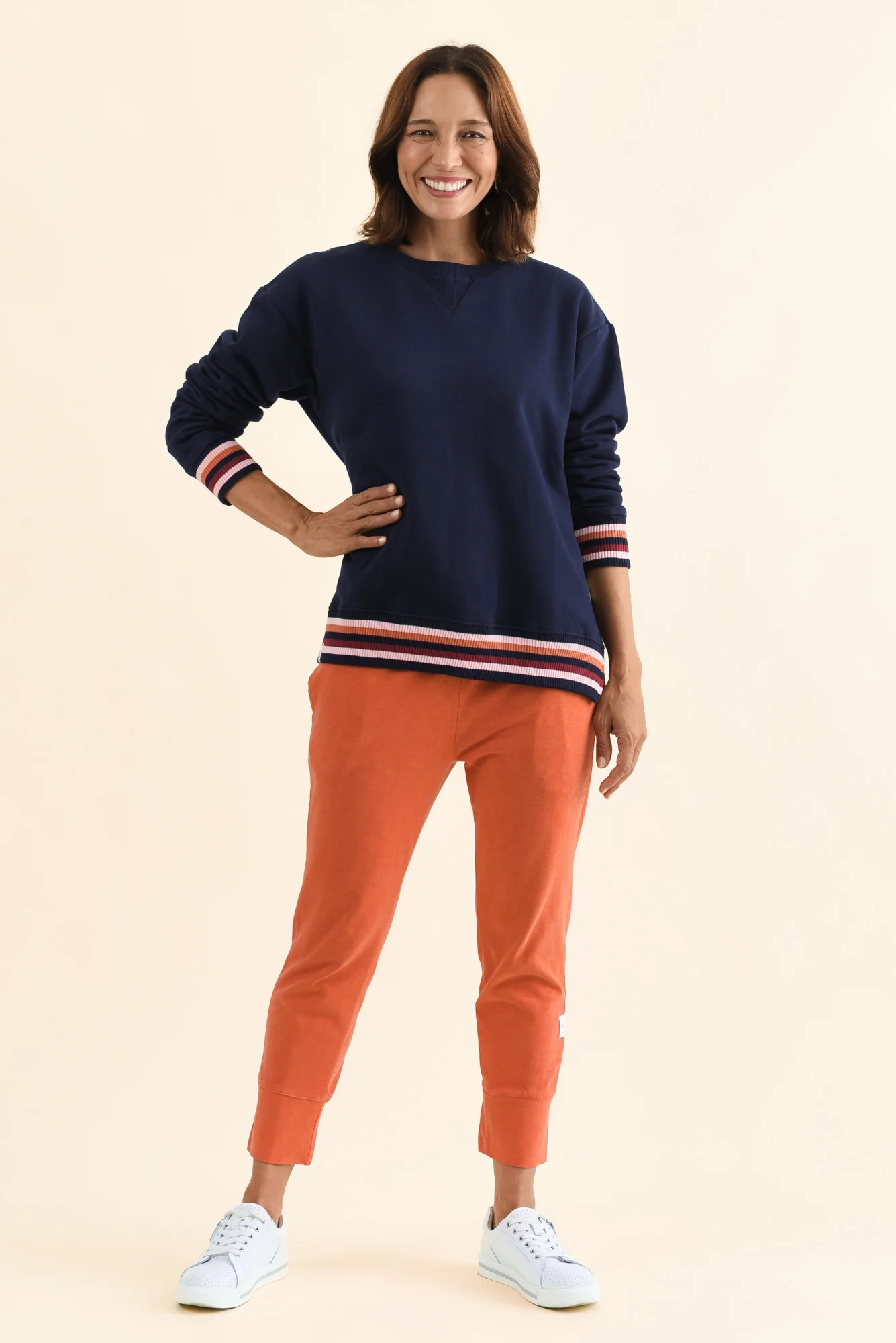 Lili Navy Fleece Trim Sweatshirt - Image 8