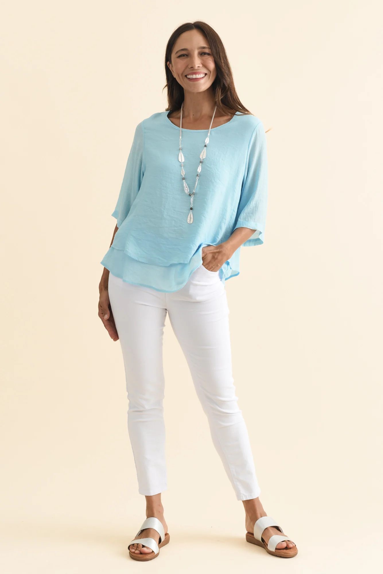 Liora Blue Layered Top - Image 7