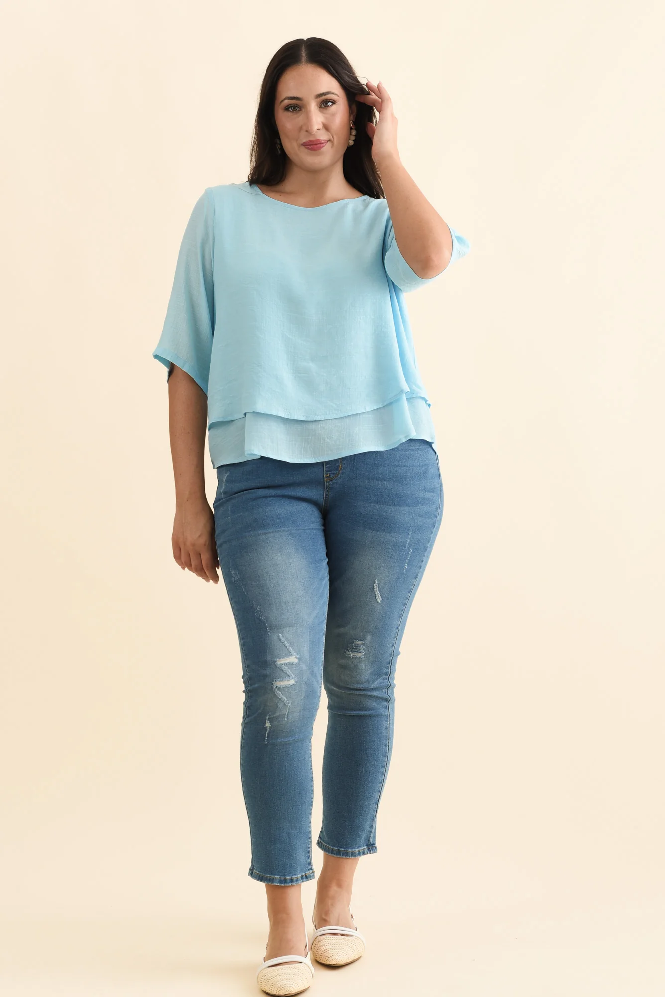 Liora Blue Layered Top - Image 9