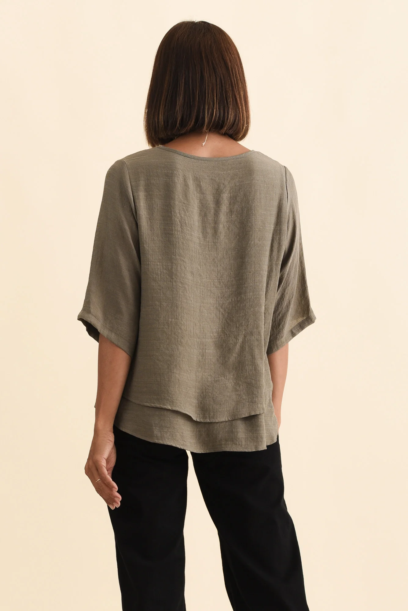 Liora Khaki Layered Top - Image 5