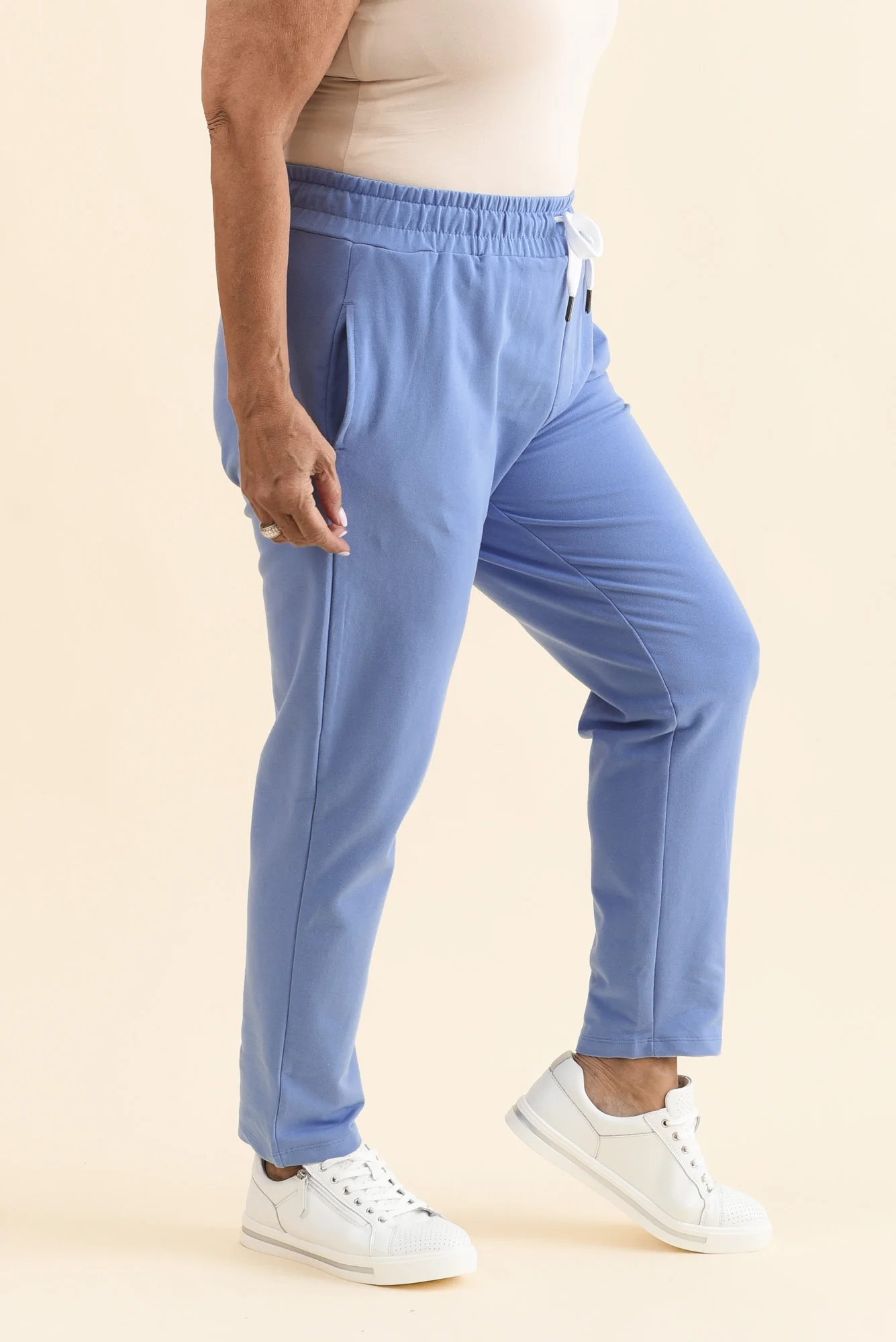 Lobby Blue Cotton Relaxed Sweatpants - Image 3