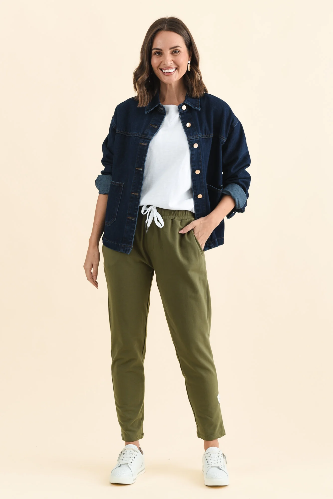 Lobby Khaki Cotton Relaxed Sweatpants - Image 3