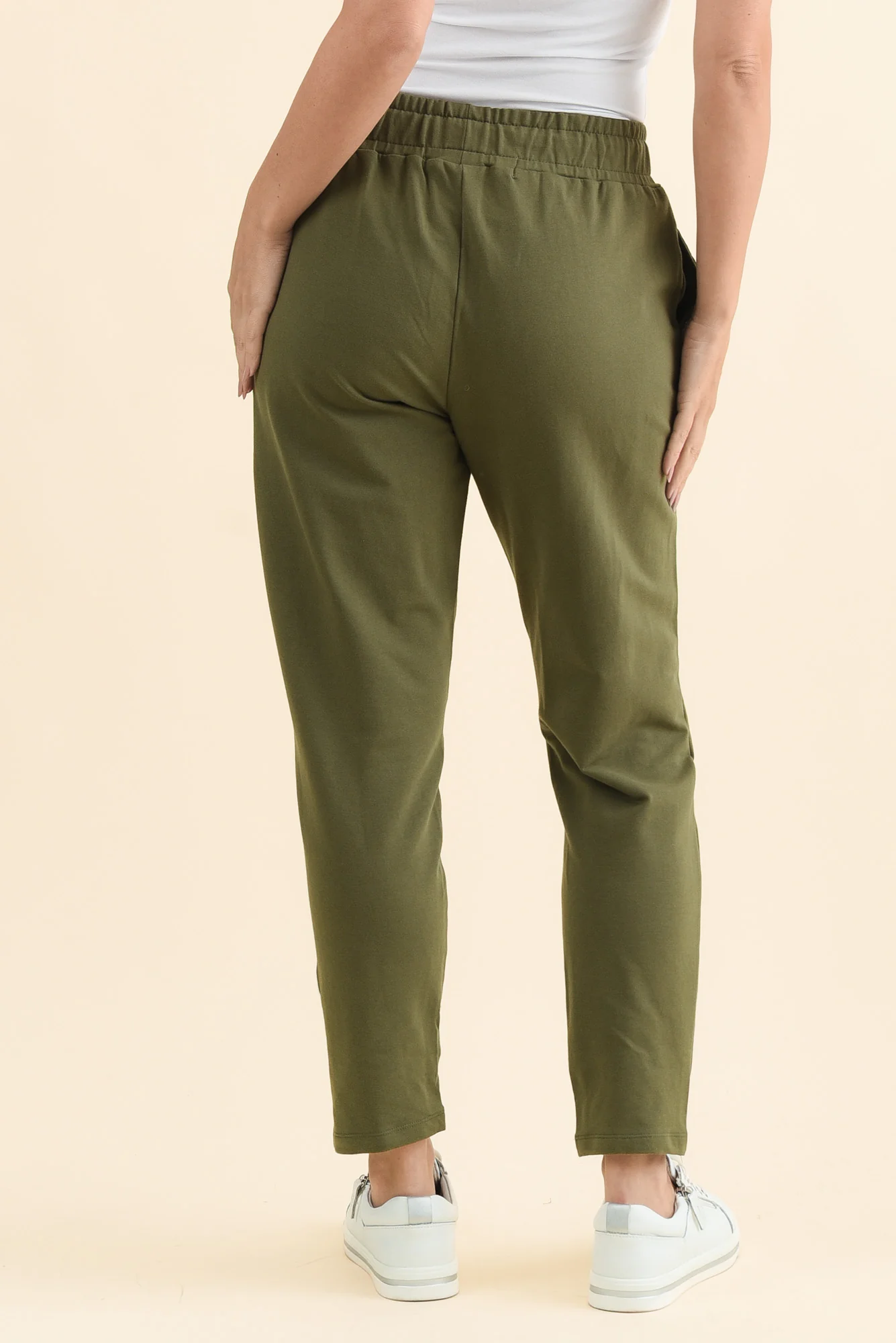 Lobby Khaki Cotton Relaxed Sweatpants - Image 5