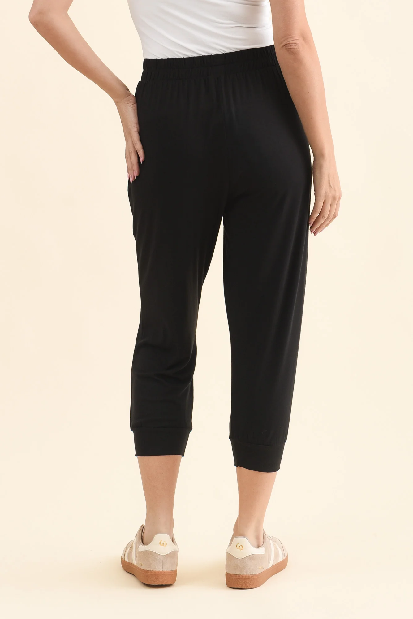 Louis Black Cropped Jogger Pants - Image 4