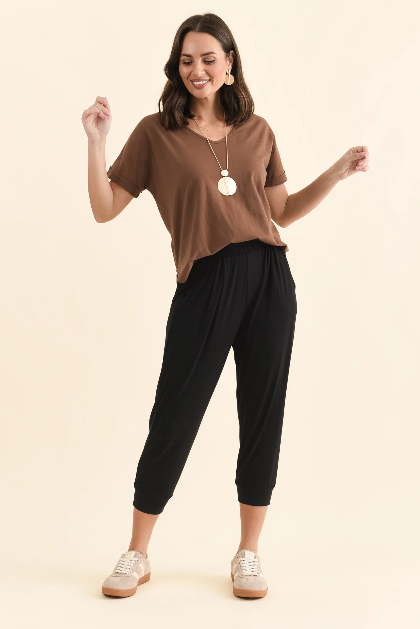 Louis Black Cropped Jogger Pants - Image 6