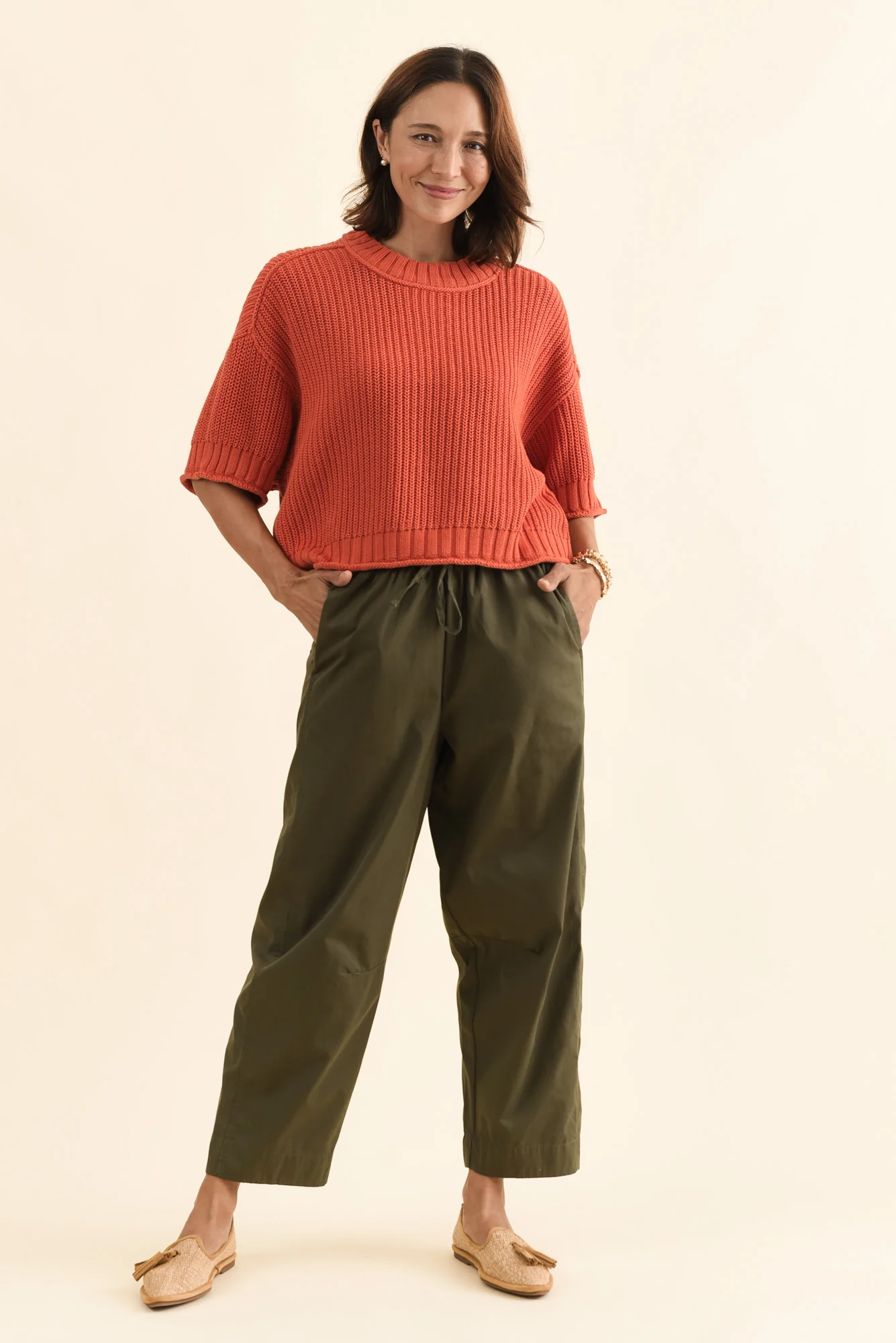 Luela Orange Half Sleeve Knit Jumper - Image 6