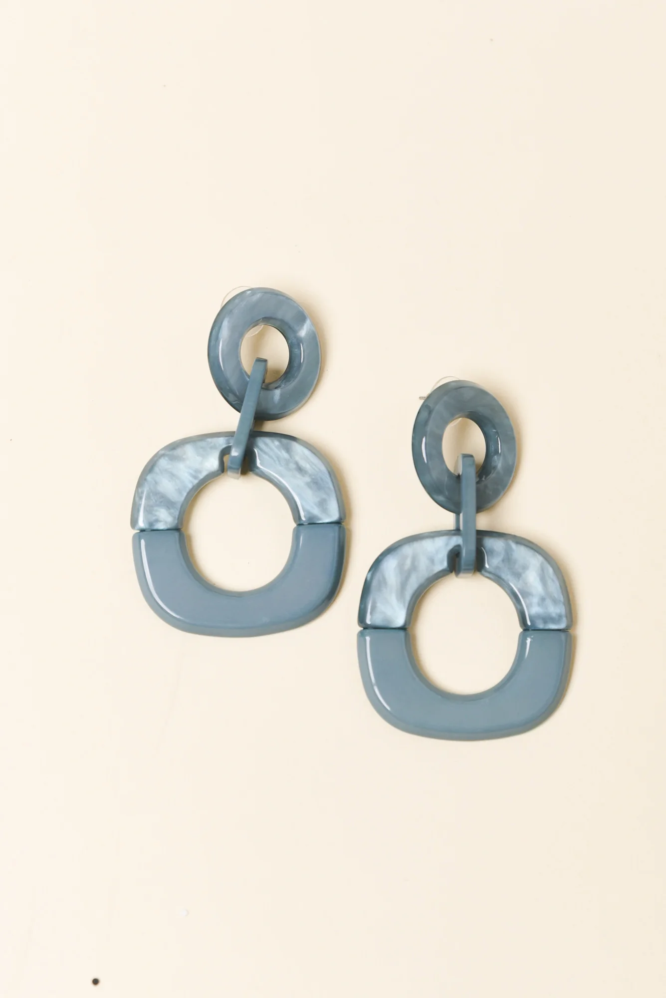 Lydalia Blue Geo Resin Drop Earrings
