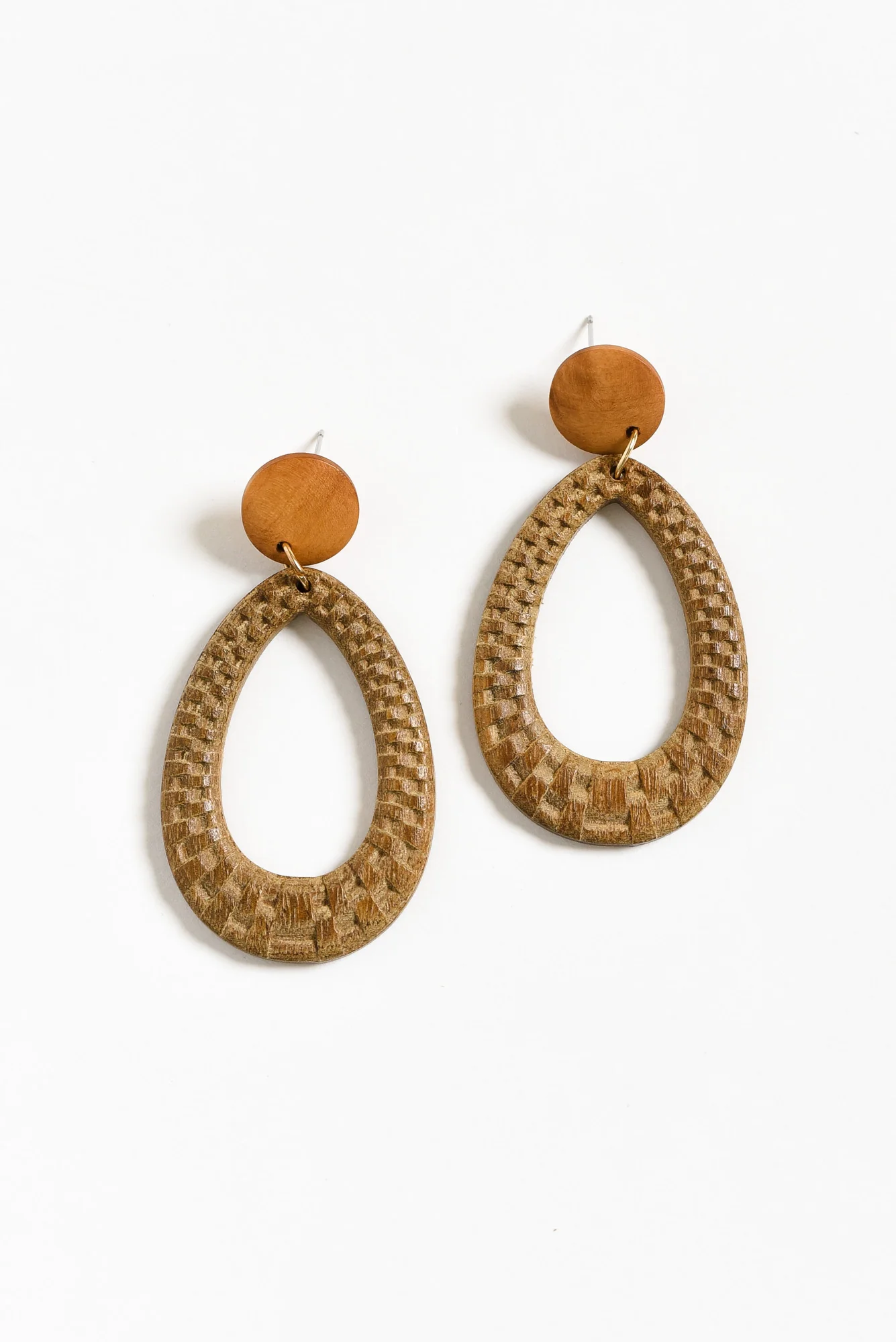 Maho Brown Teardrop Pendant Earrings