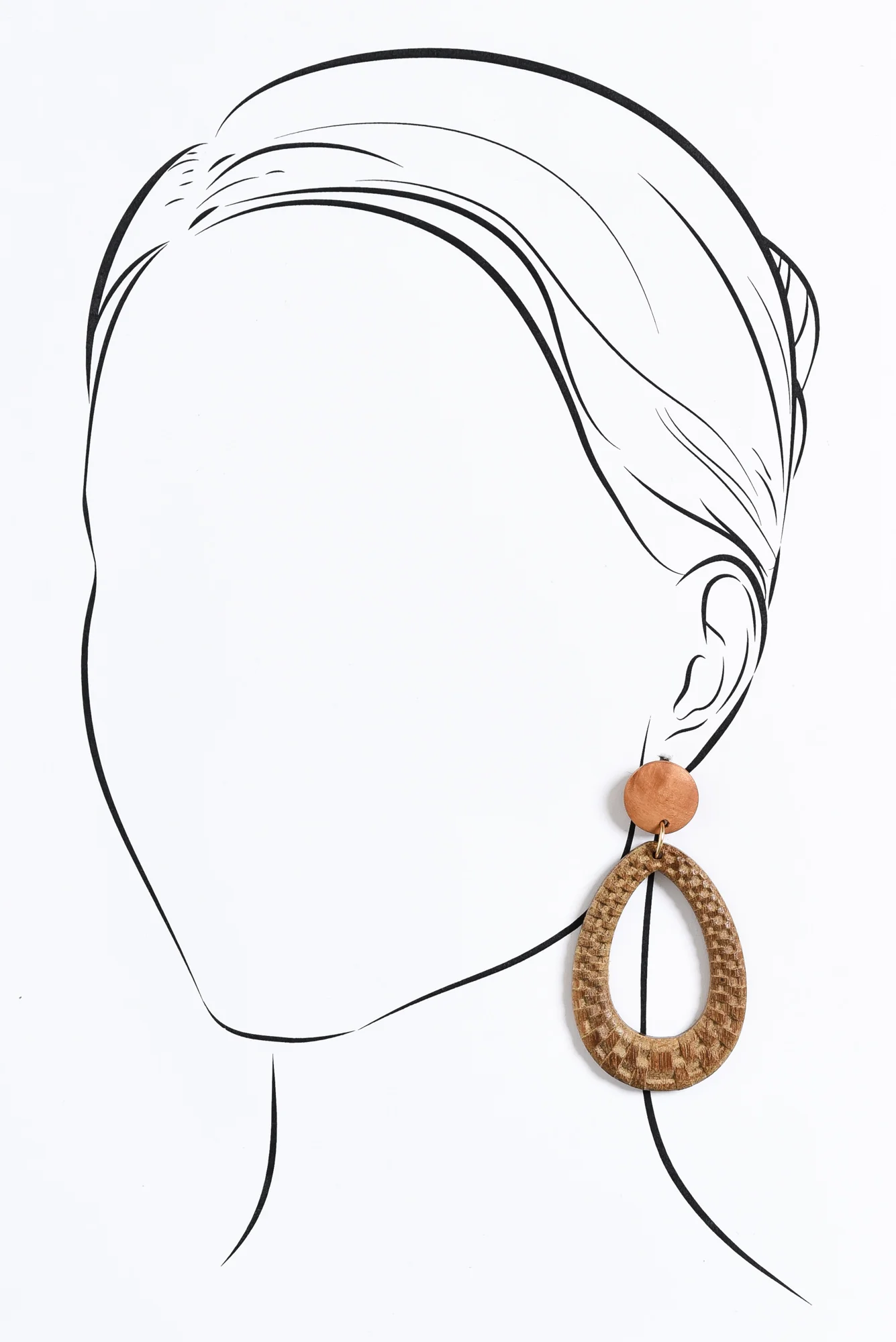 Maho Brown Teardrop Pendant Earrings - Image 2