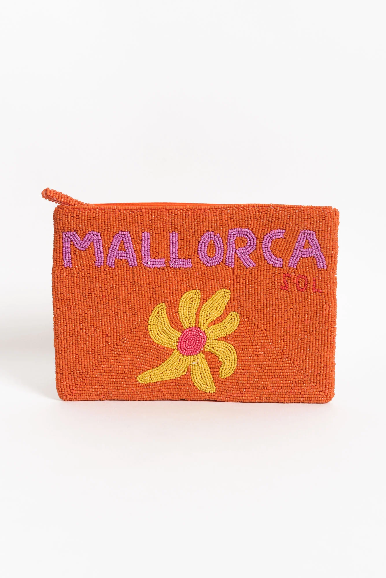 Mallorca Orange Beaded Clutch