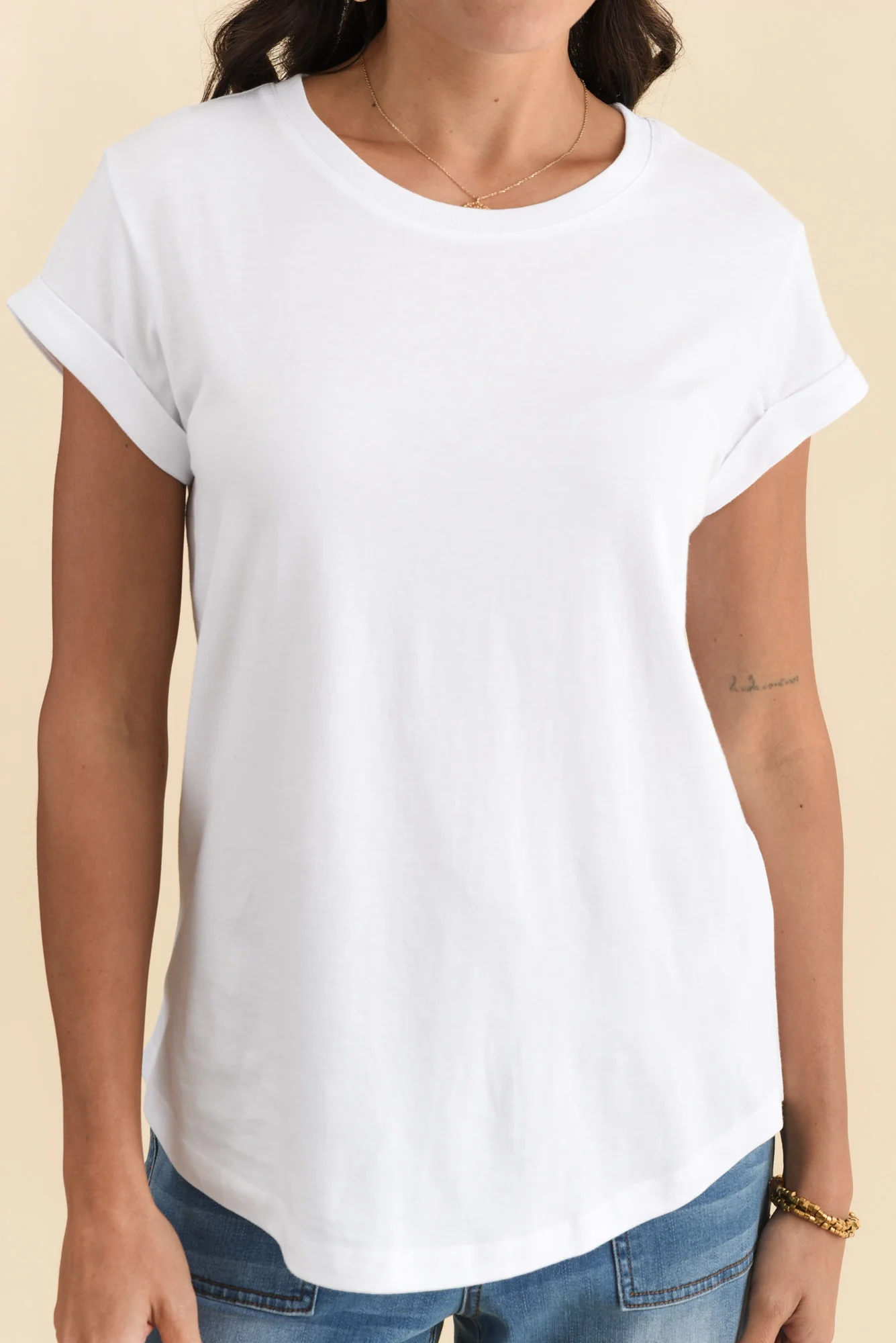 Manly White Cotton Tee - Image 6