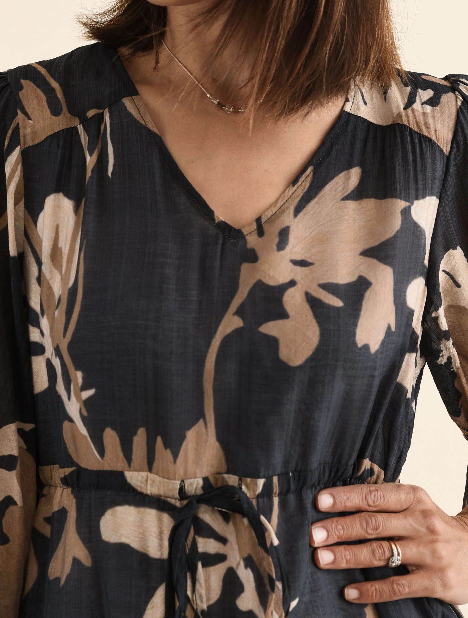 Mareli Black Floral Tie Dress - Image 5