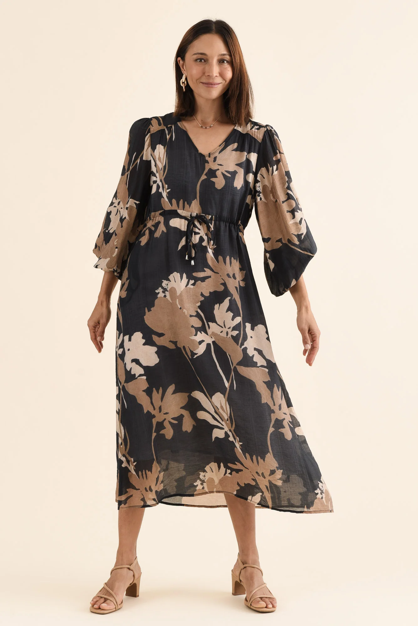 Mareli Black Floral Tie Dress - Image 6