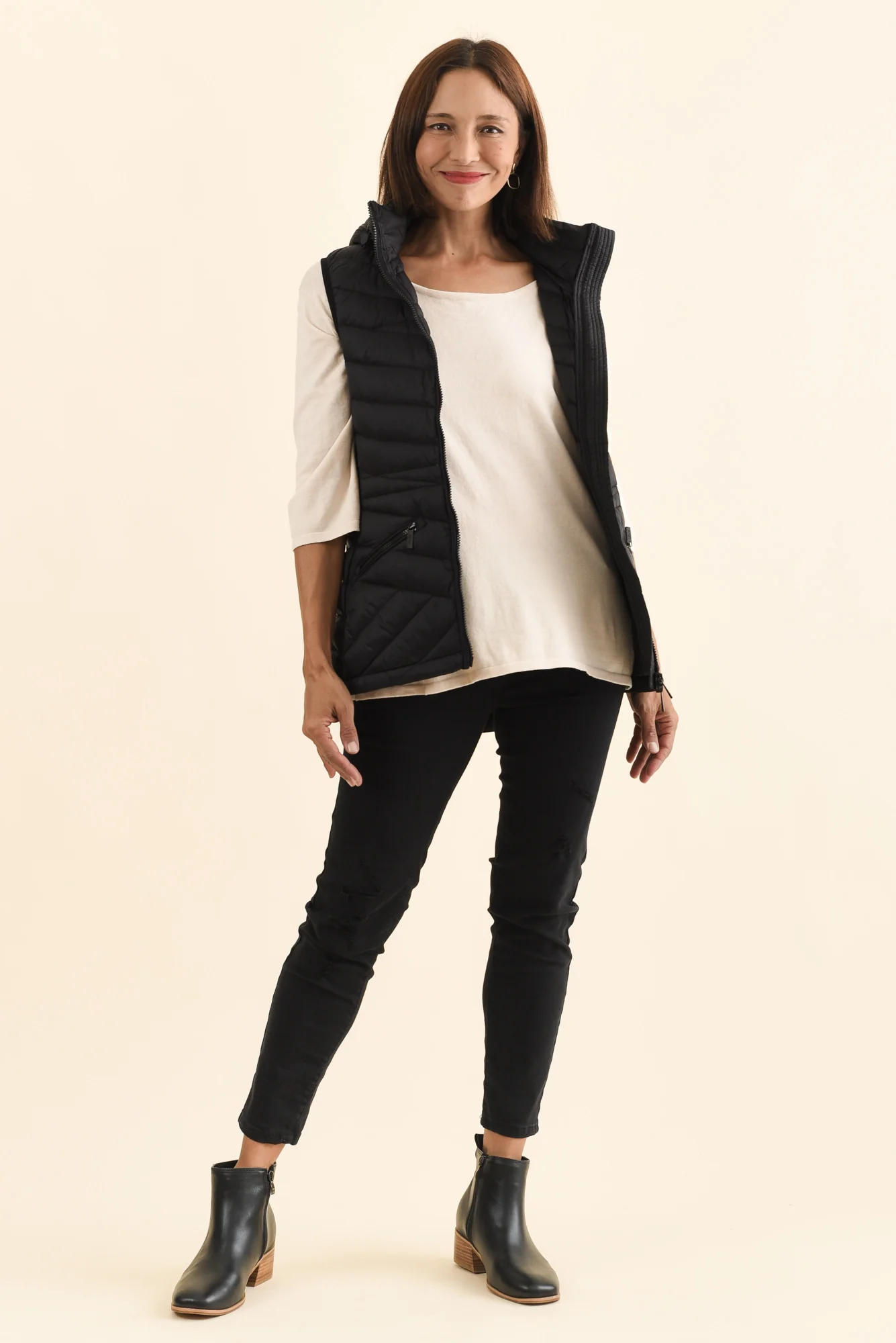 Maryclaire Black Down Puffer Vest - Image 2