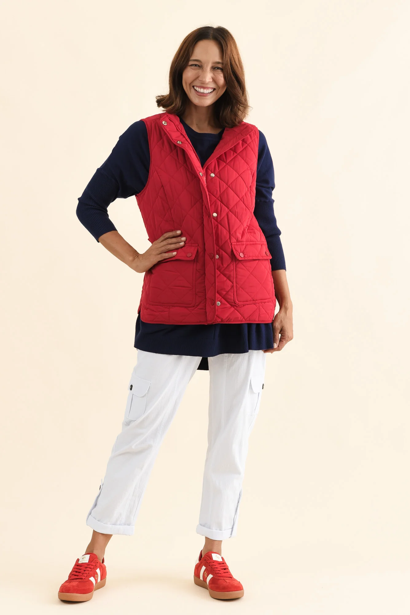 Max Red Quilted Pocket Vest - Image 7