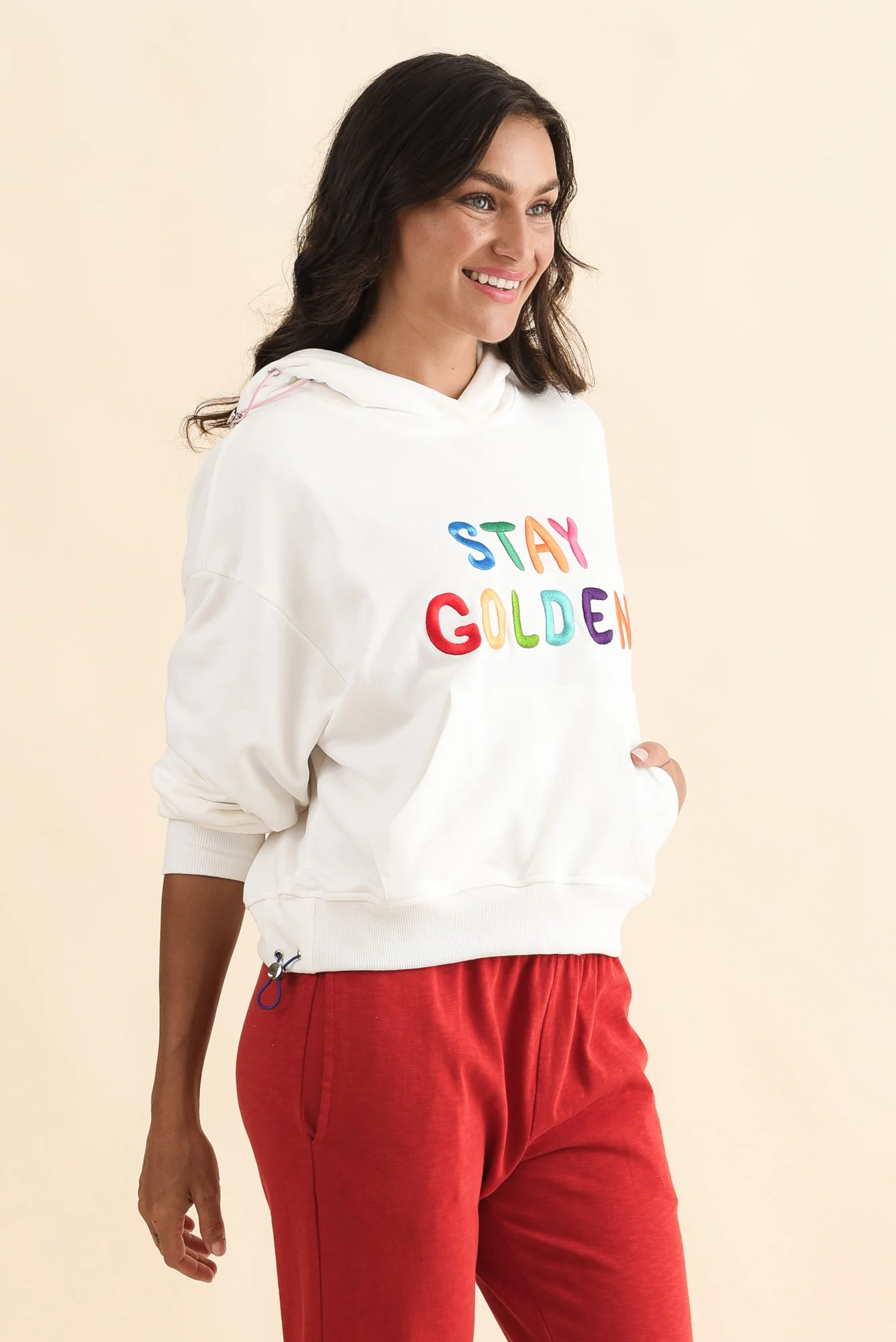 Meeko White Cotton Hooded Jumper - Image 3