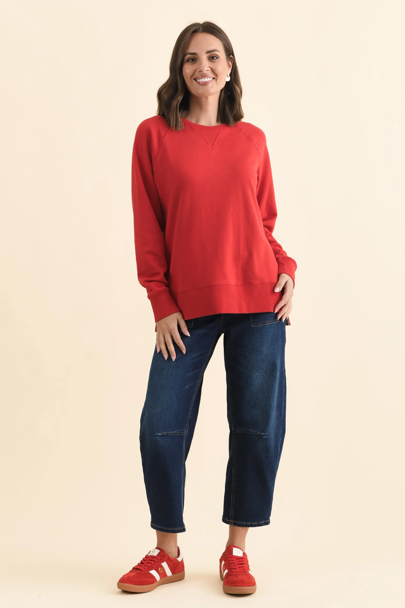 Melbourne Red Cotton Crewneck Sweatshirt - Image 6
