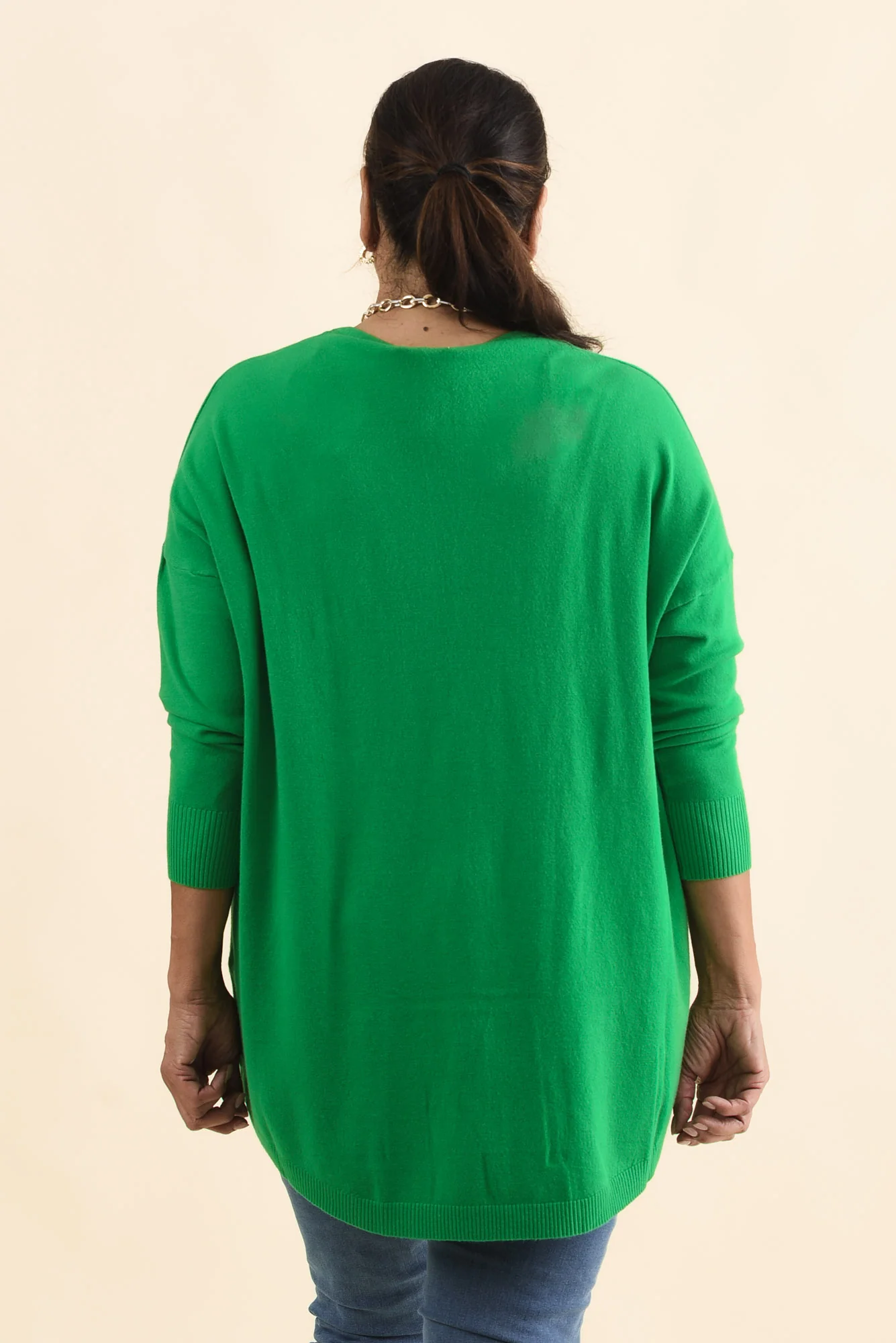 Meryl Forest Green Wool Blend Drape Jumper - Image 12