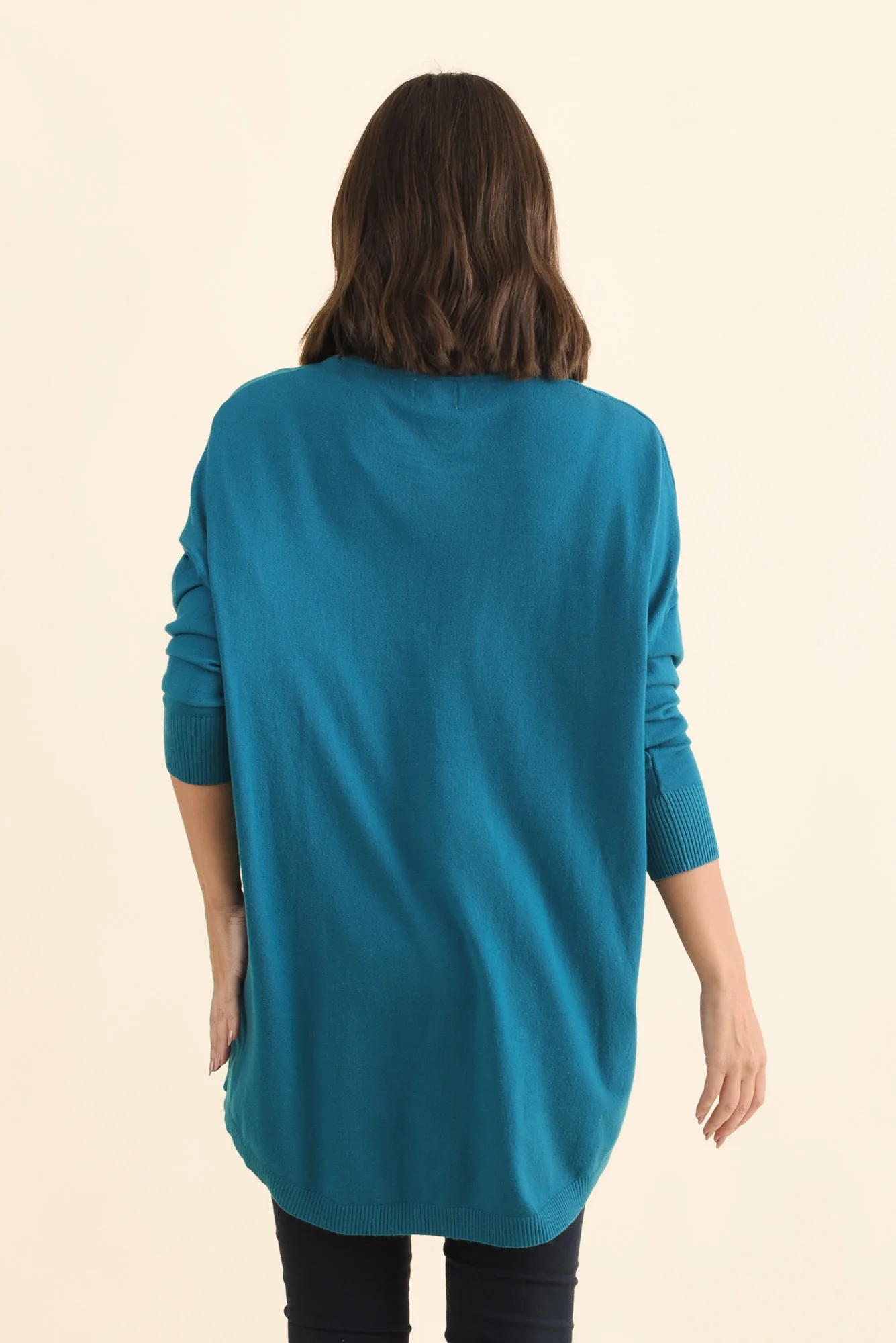 Meryl Teal Wool Blend Drape Jumper - Image 6