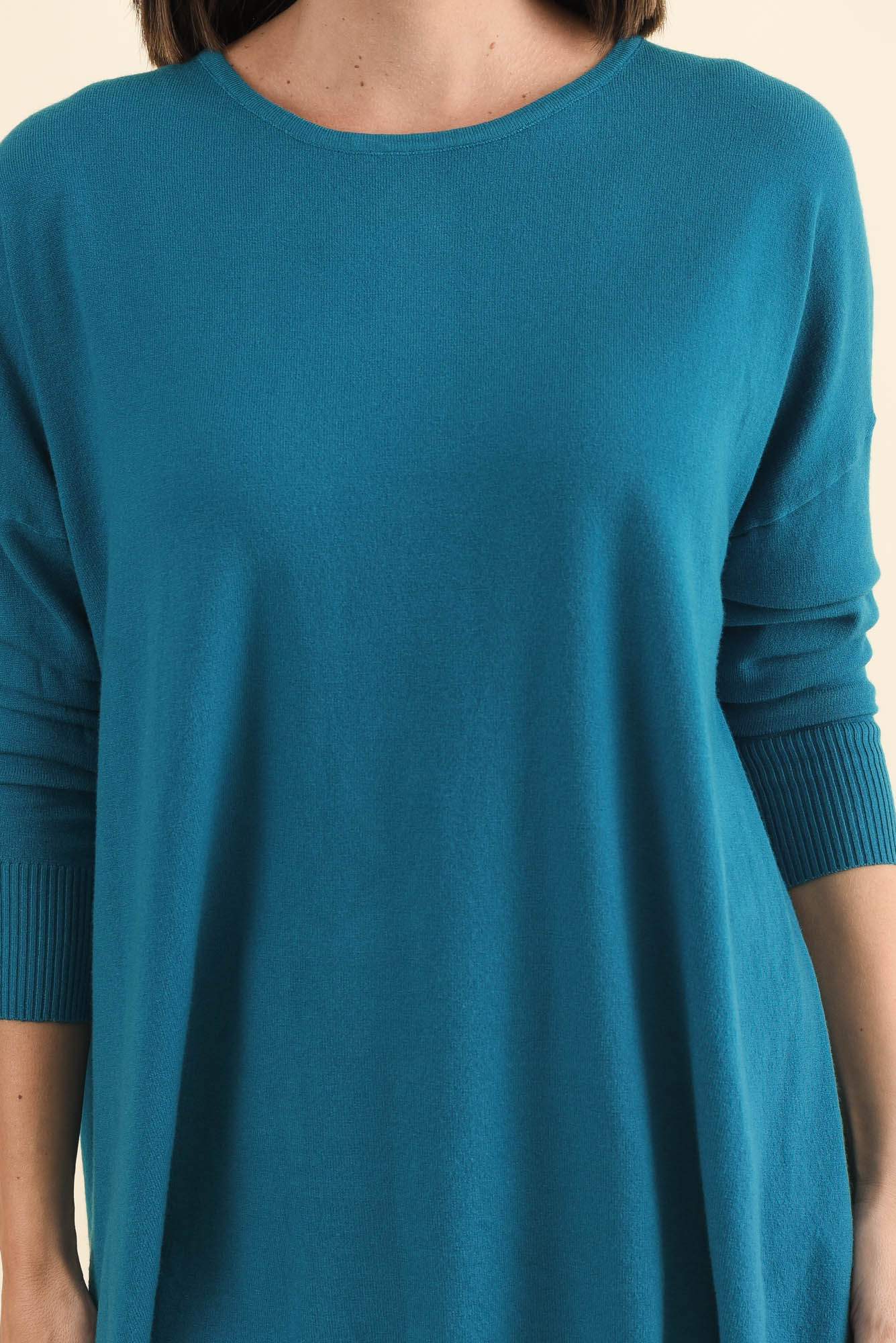 Meryl Teal Wool Blend Drape Jumper - Image 7