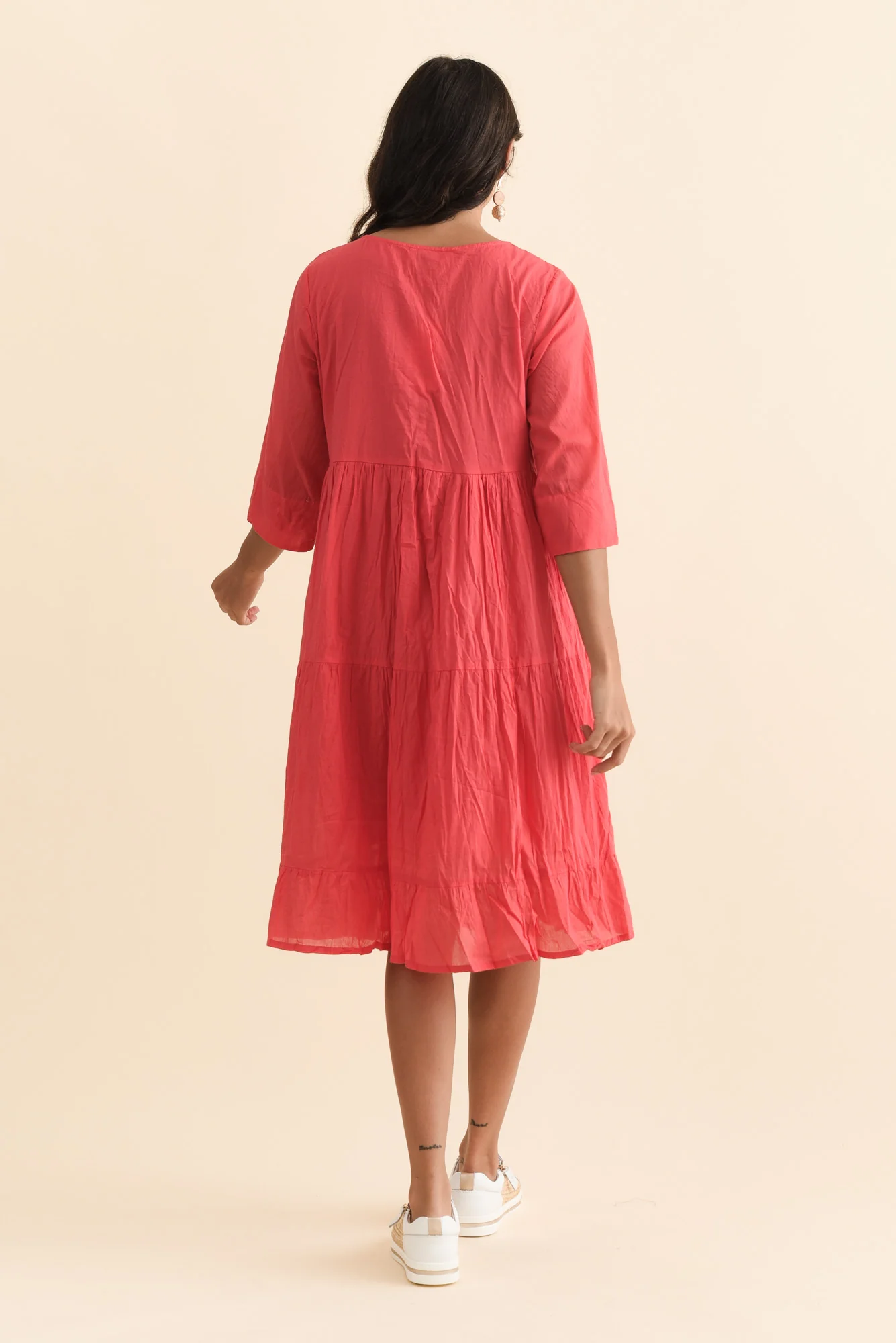 Milana Cherry Crinkle Cotton Dress - Image 6