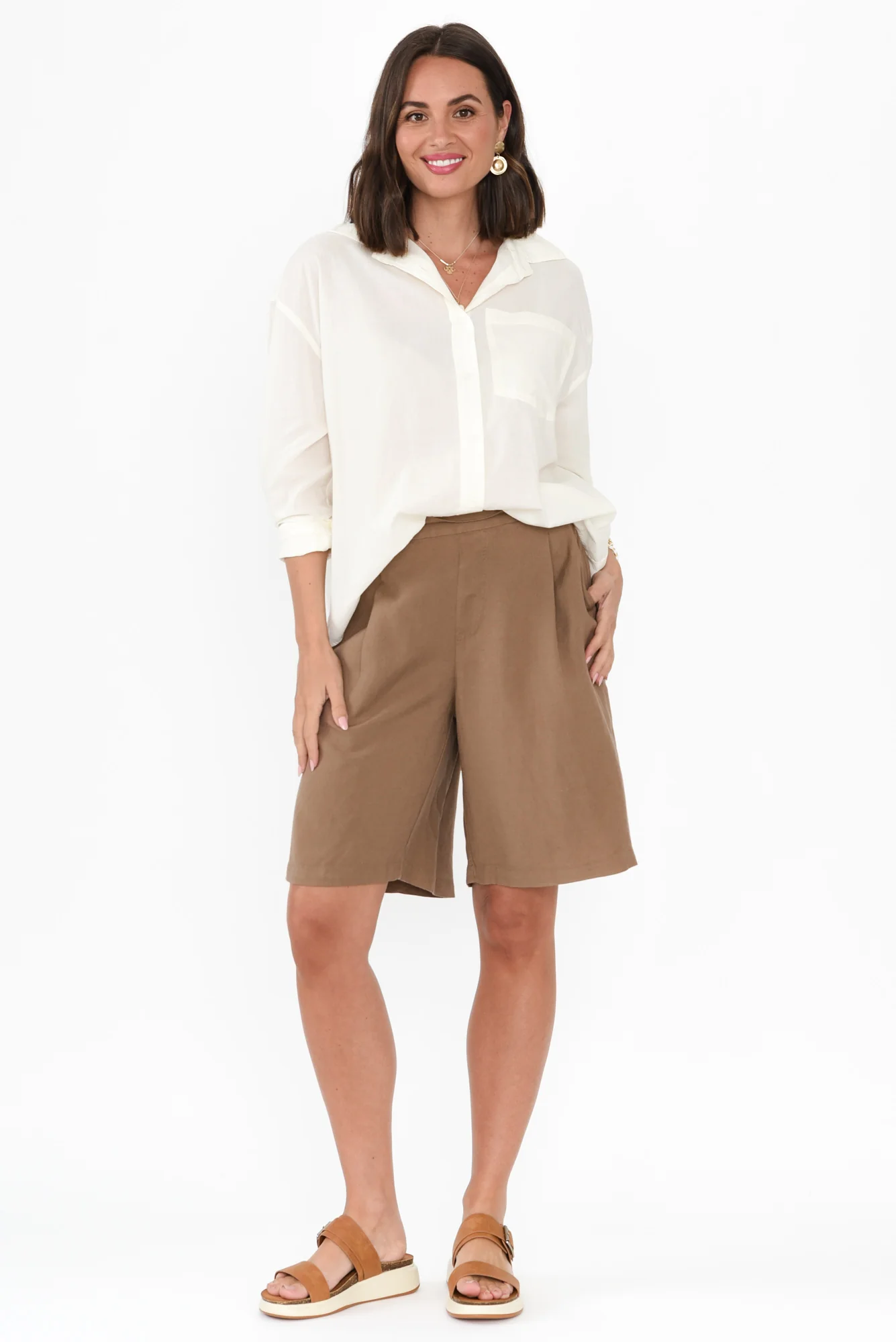 Minette Mocha Pocket Shorts - Image 7