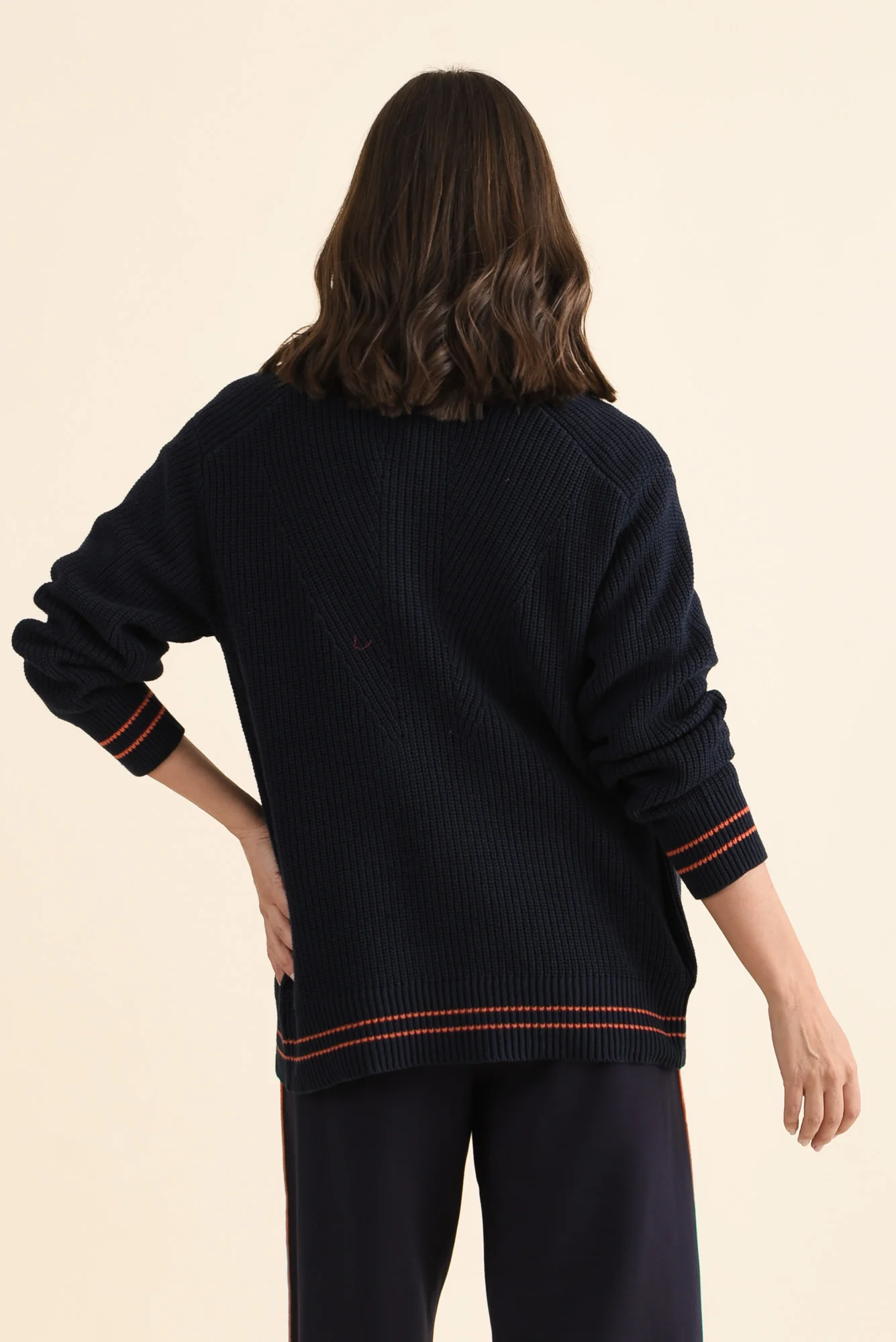 Modern Navy Zip Knit Jumper - Image 4