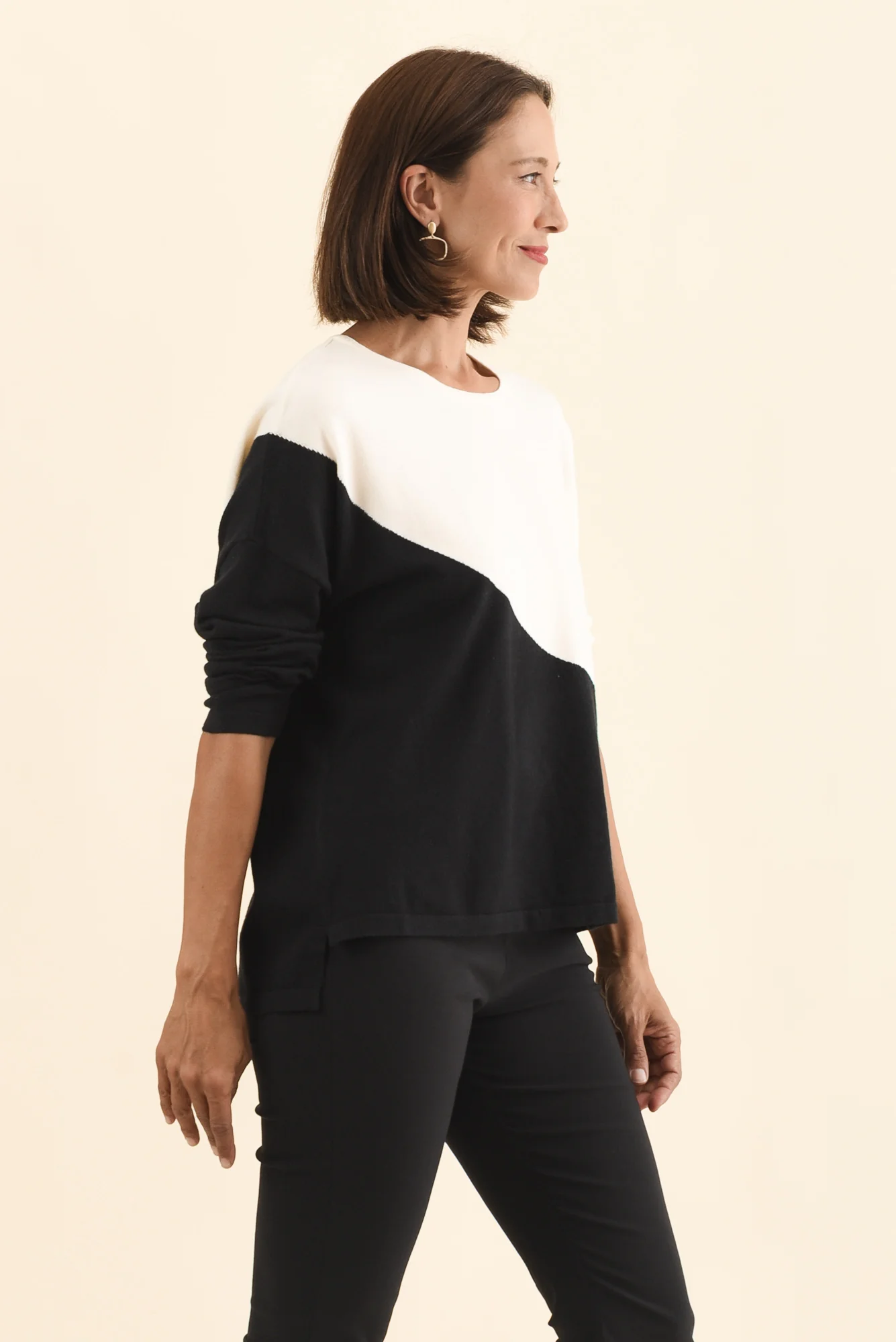 Mona Black Splice Knit Jumper - Image 3