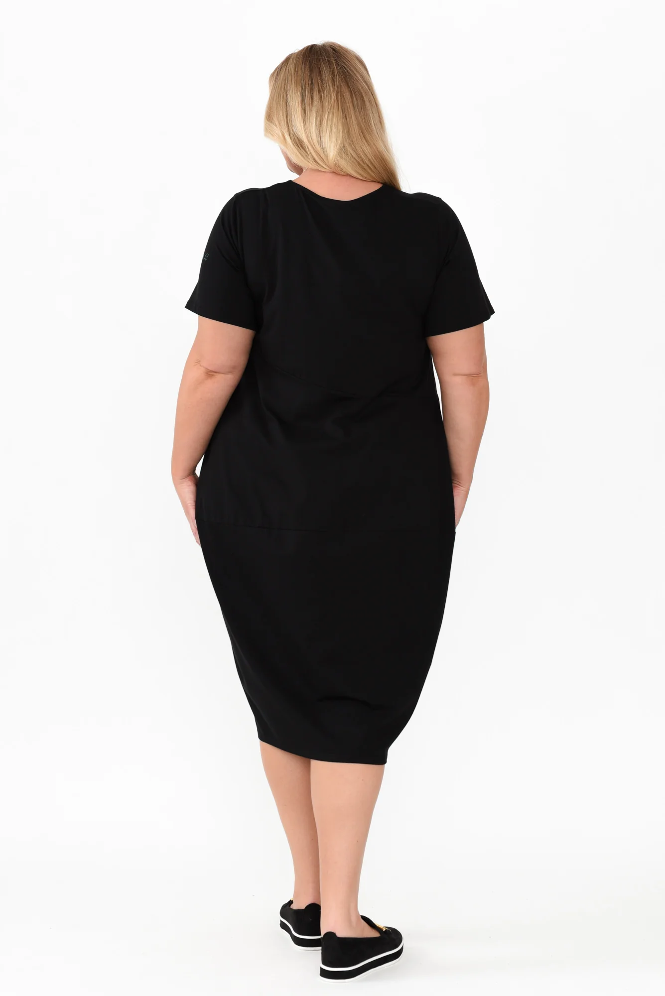 Morgan Black Diagonal Seam Dress - Image 11