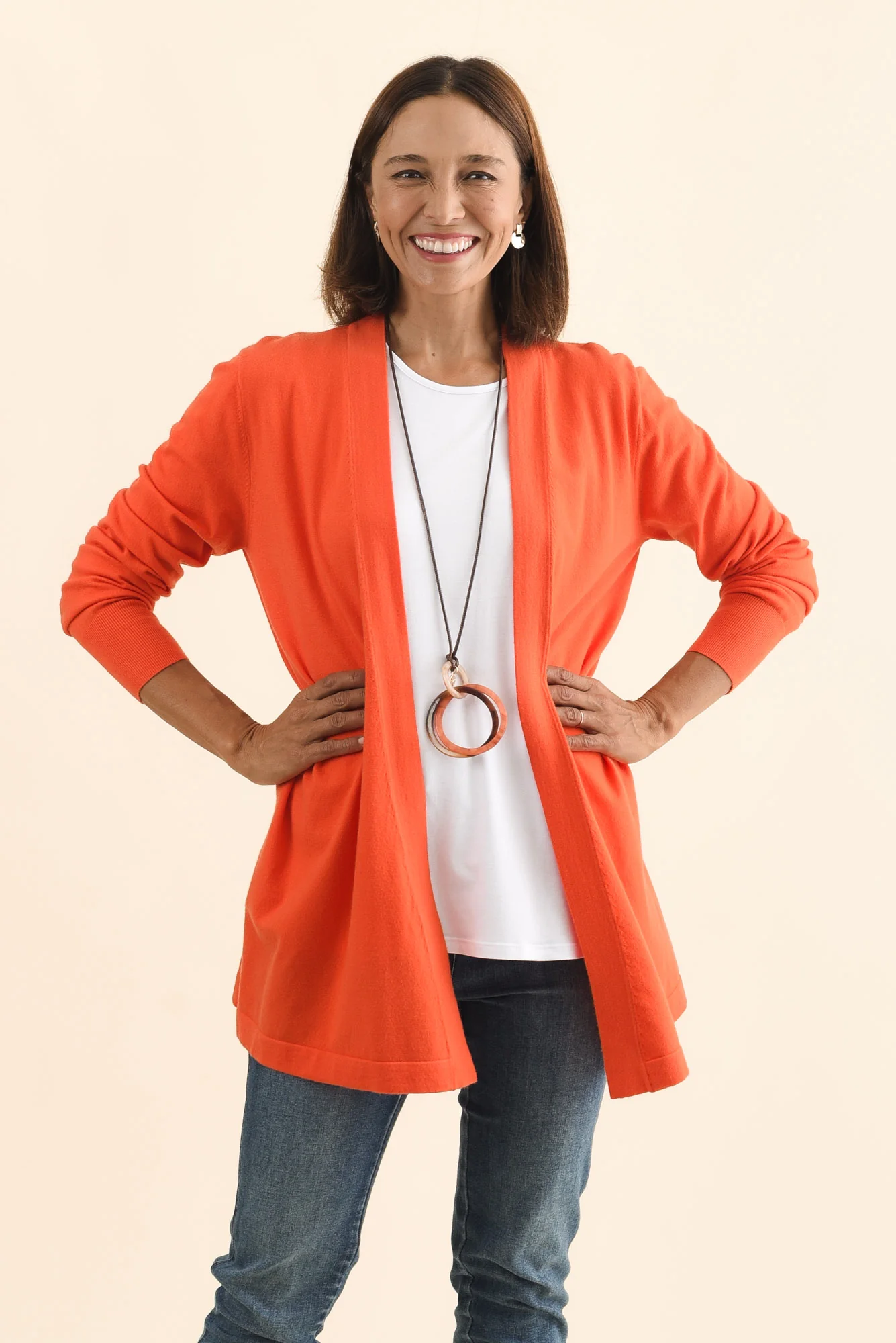 Morocco Orange Knit Cardigan - Image 2