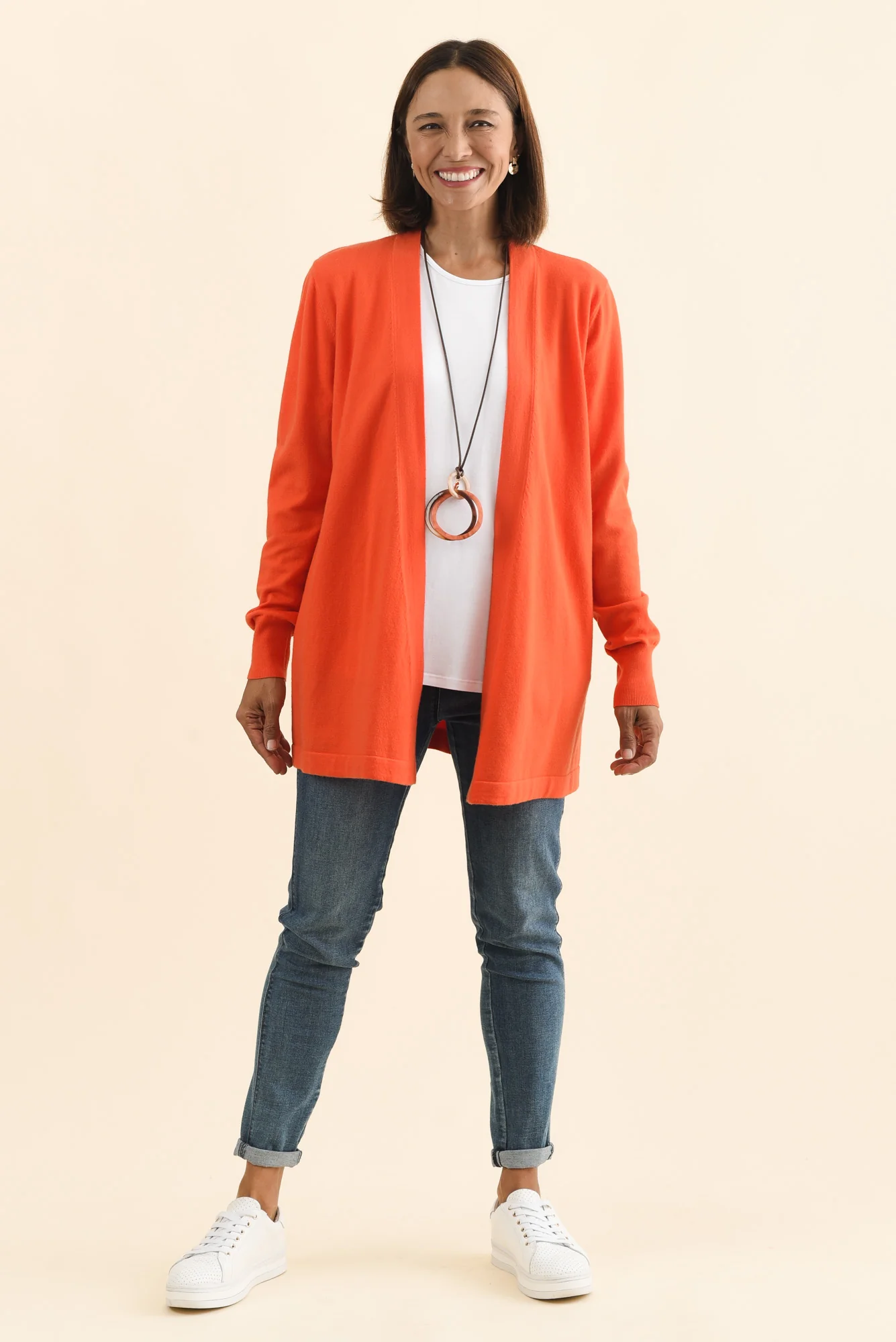 Morocco Orange Knit Cardigan - Image 3