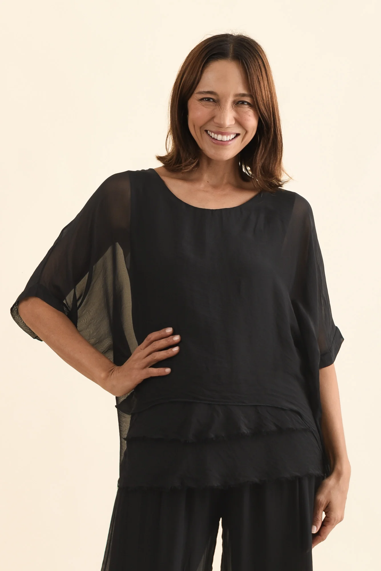Myers Black Silk Layer Top - Image 2