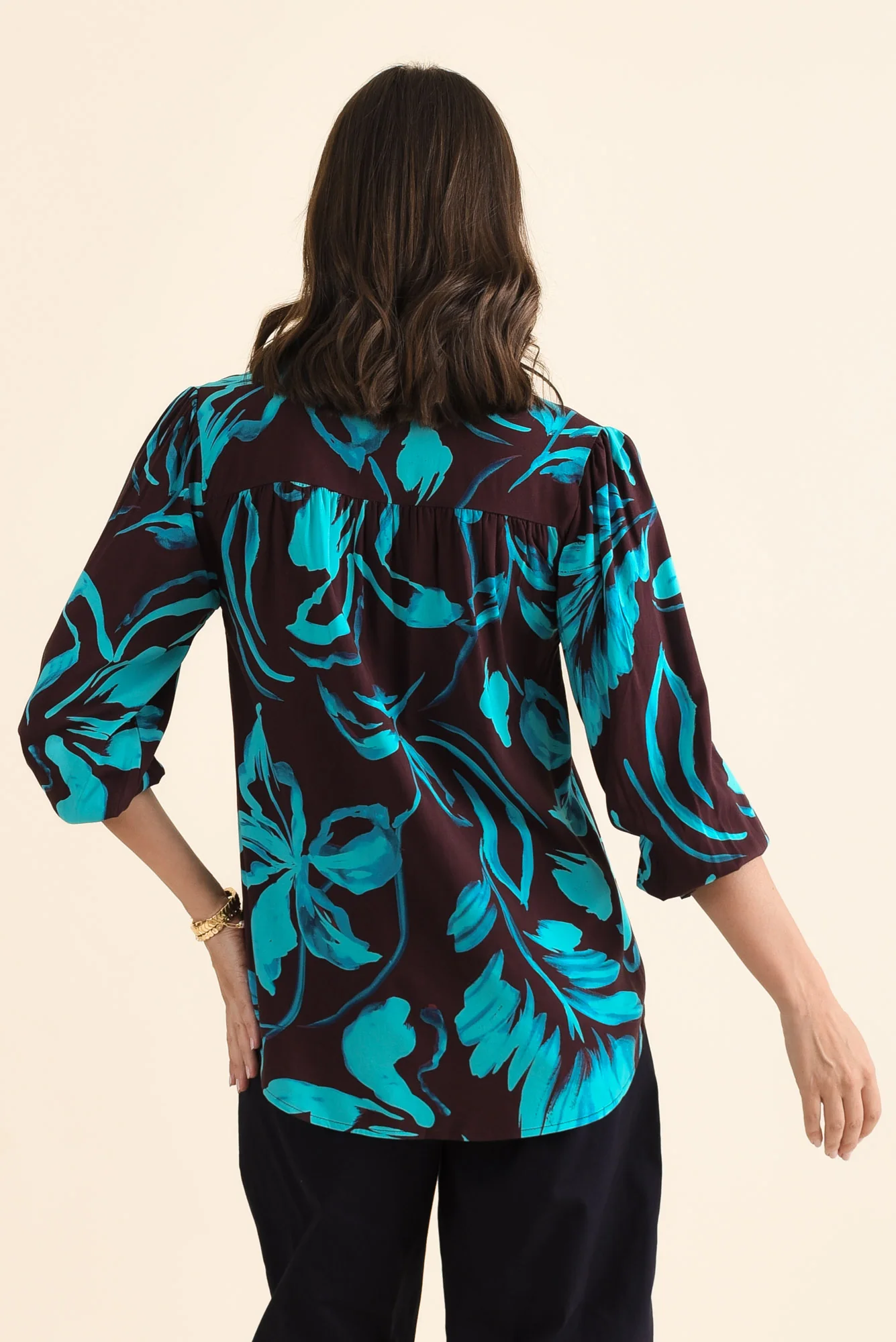 Myth Blue Floral Frill Blouse - Image 4