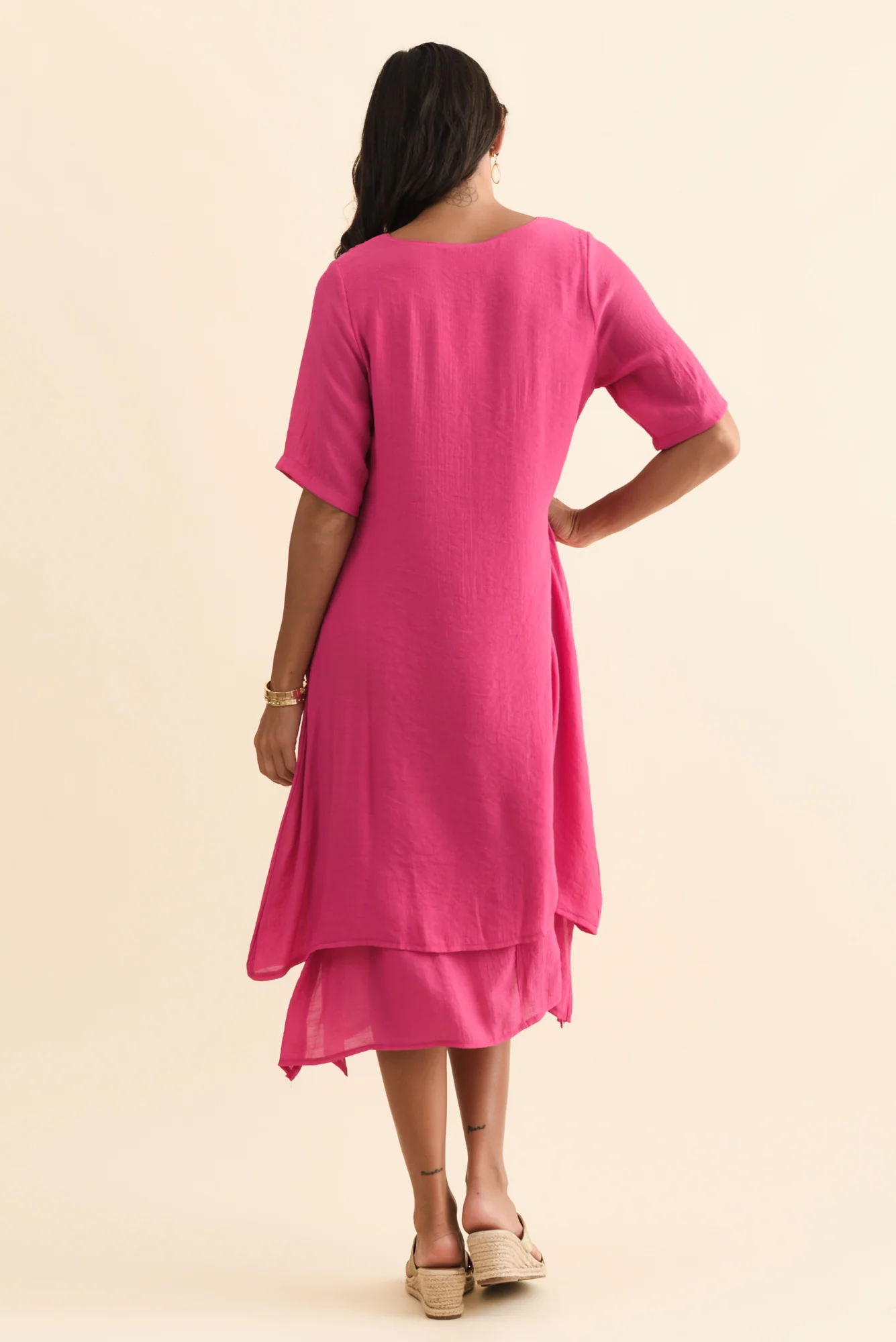 Nala Hot Pink Layers Dress - Image 5