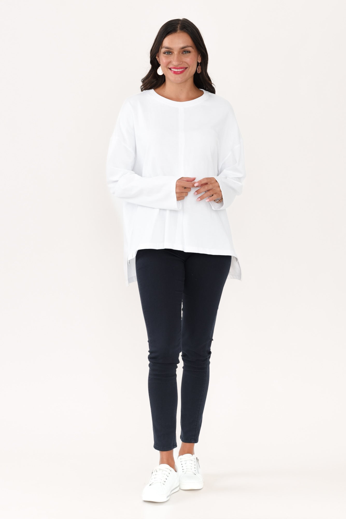 Naomi White Cotton Sweatshirt - Image 6