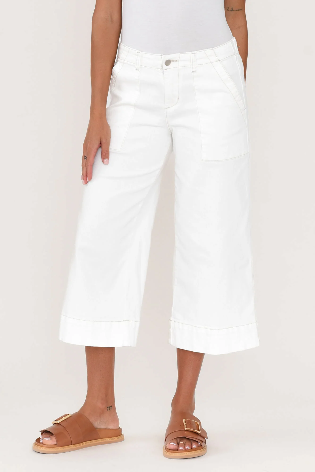 Narcy Ivory Wide Leg Jeans - Image 2