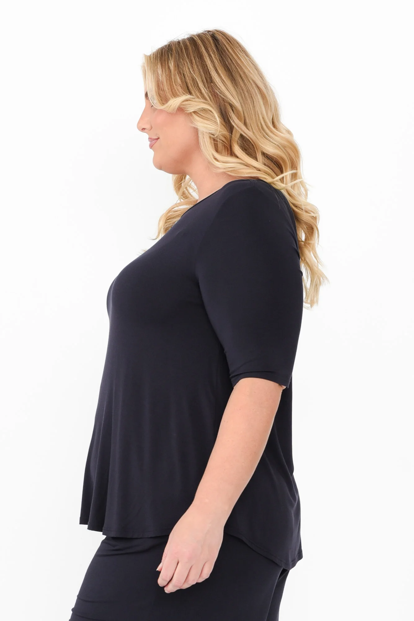 Buttery Navy Half Sleeve Top - Image 9