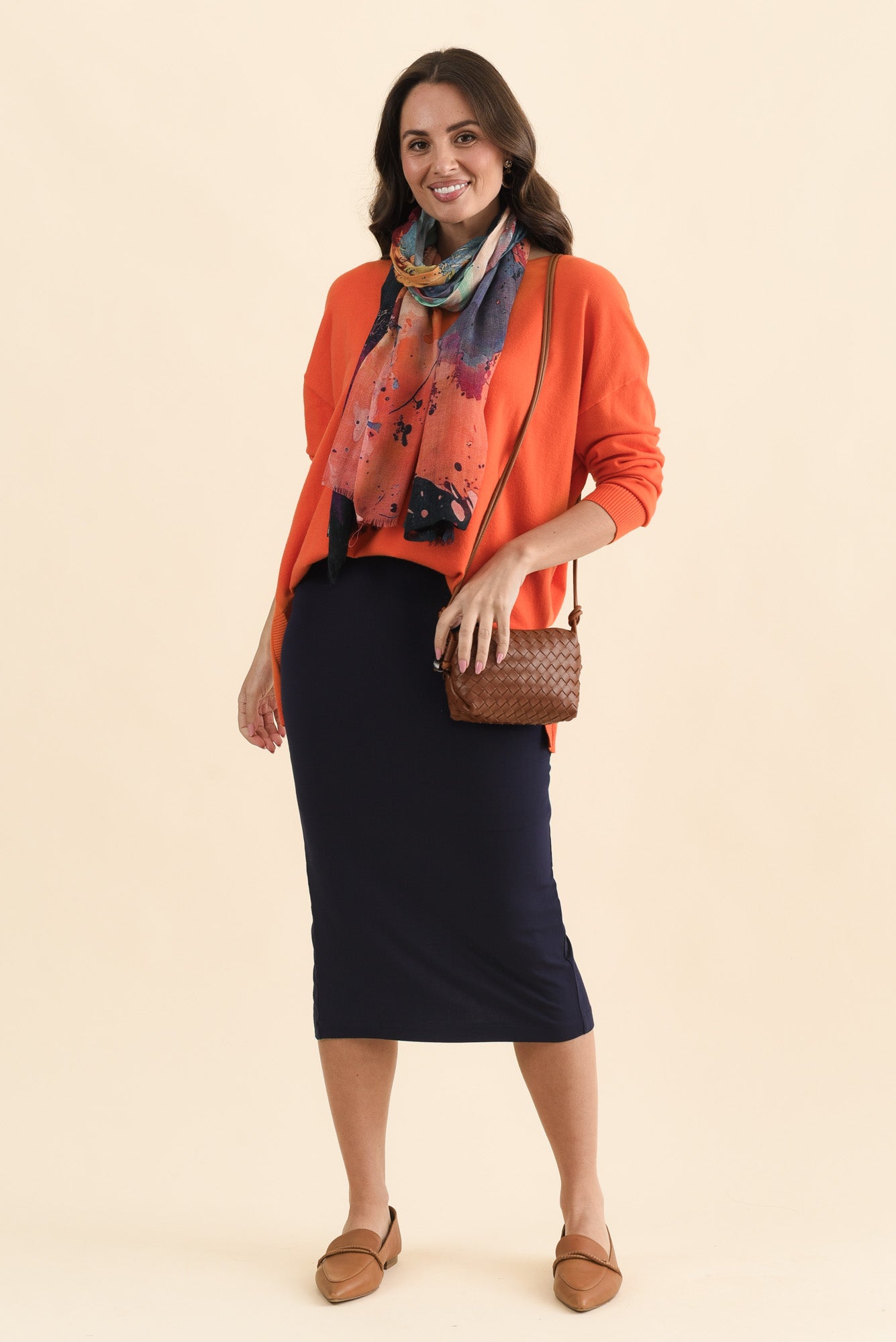 Navy Bamboo Maxi Tube Skirt - Image 2