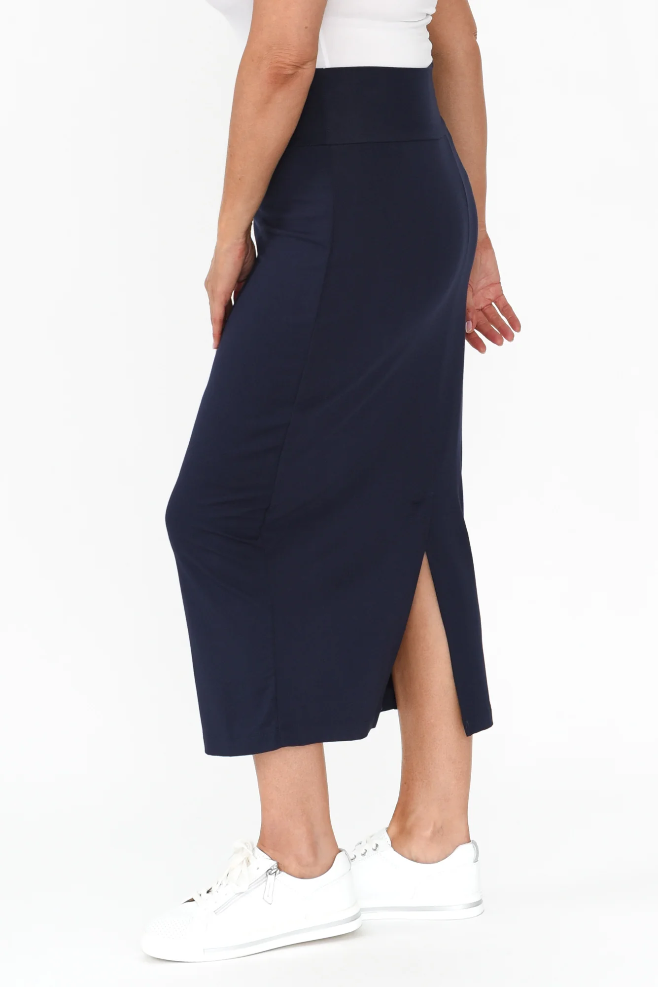 Navy Bamboo Maxi Tube Skirt - Image 8