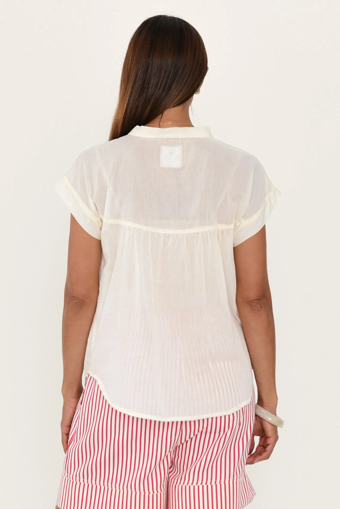 Nevada White Cotton Button Top - Image 5
