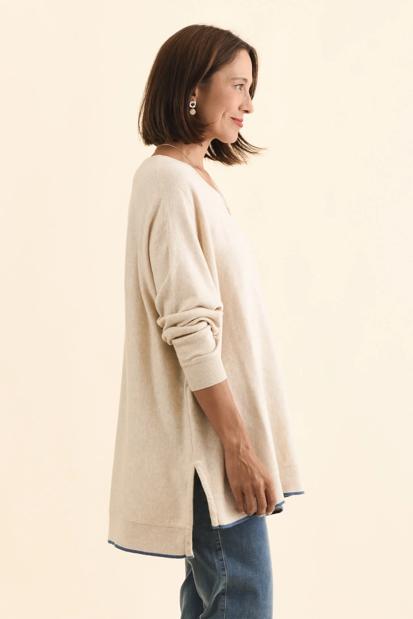 Nick Beige Organic Cotton Knit Jumper - Image 3