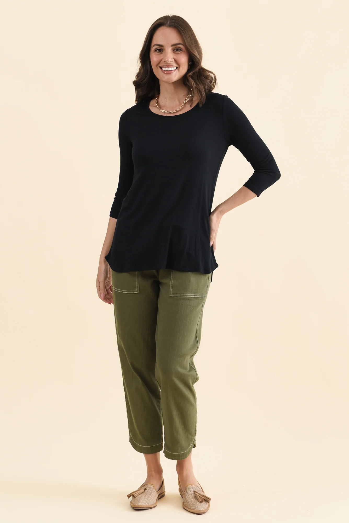 Nicky Black 3/4 Sleeve Top - Image 2