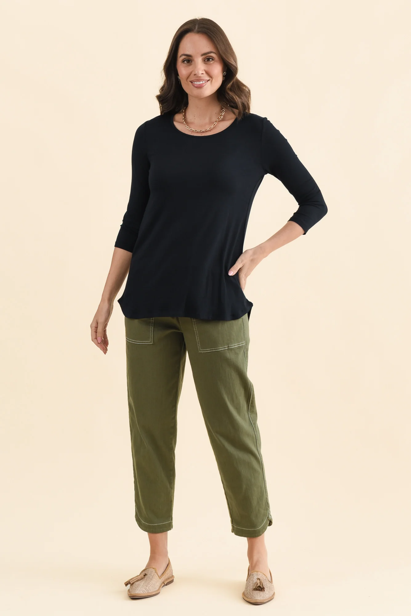 Nicky Black 3/4 Sleeve Top - Image 6