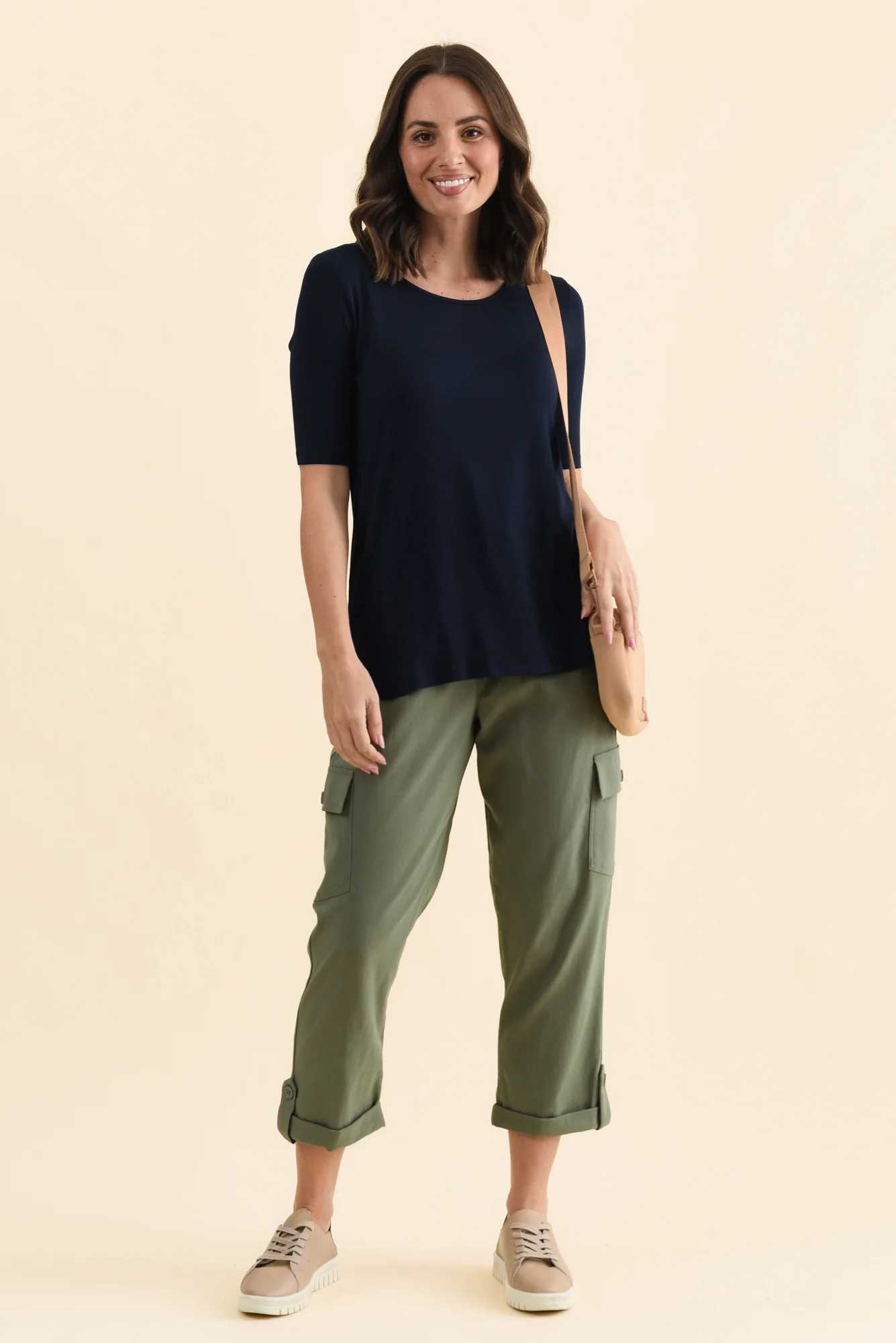 Nicky Navy Half Sleeve Top - Image 2