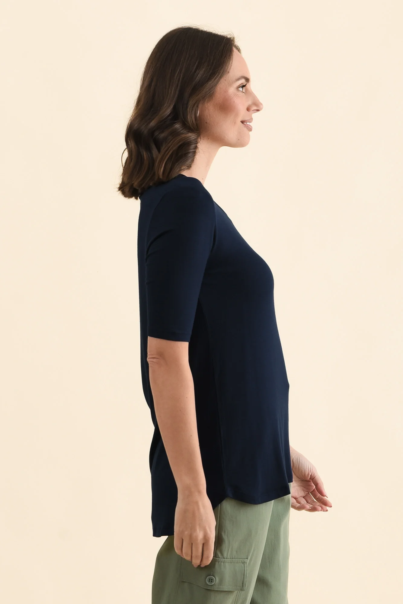 Nicky Navy Half Sleeve Top - Image 3