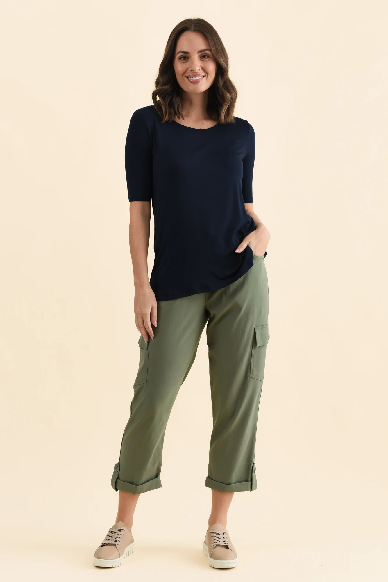 Nicky Navy Half Sleeve Top - Image 6