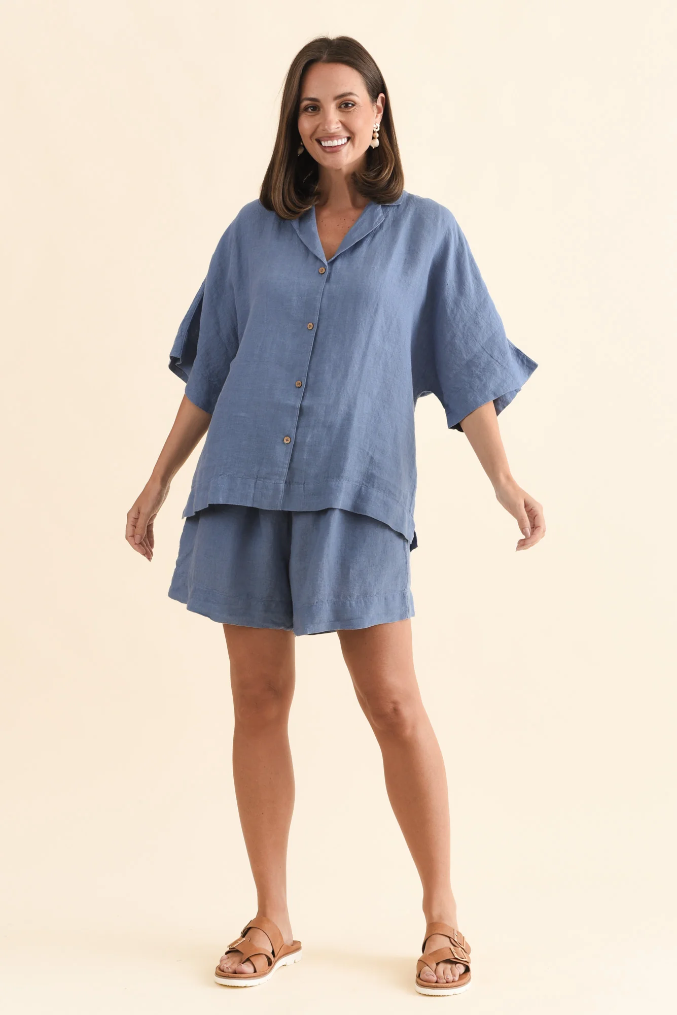Eve Steel Linen Shorts - Image 6