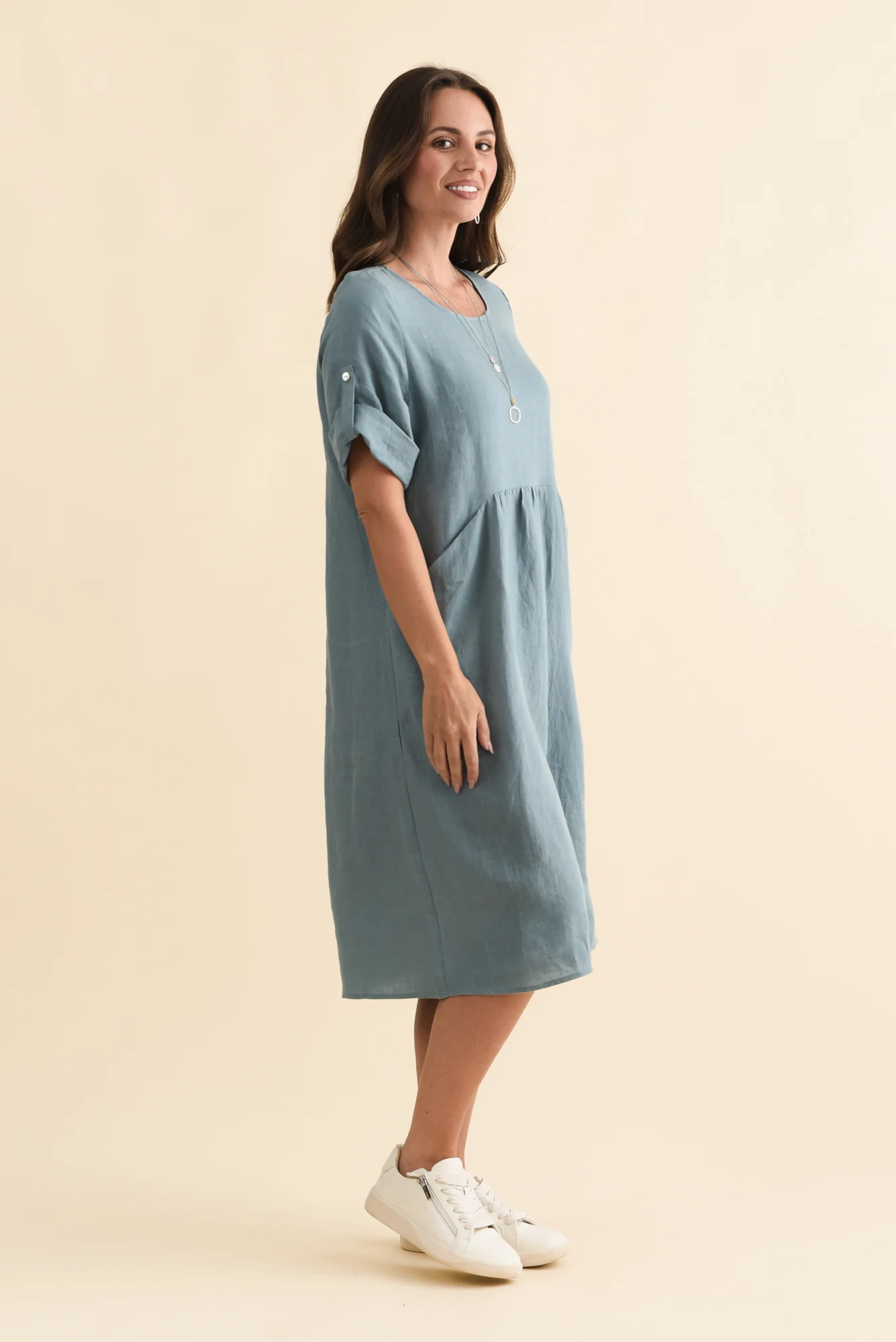 Nolita Steel Linen Pocket Dress - Image 4